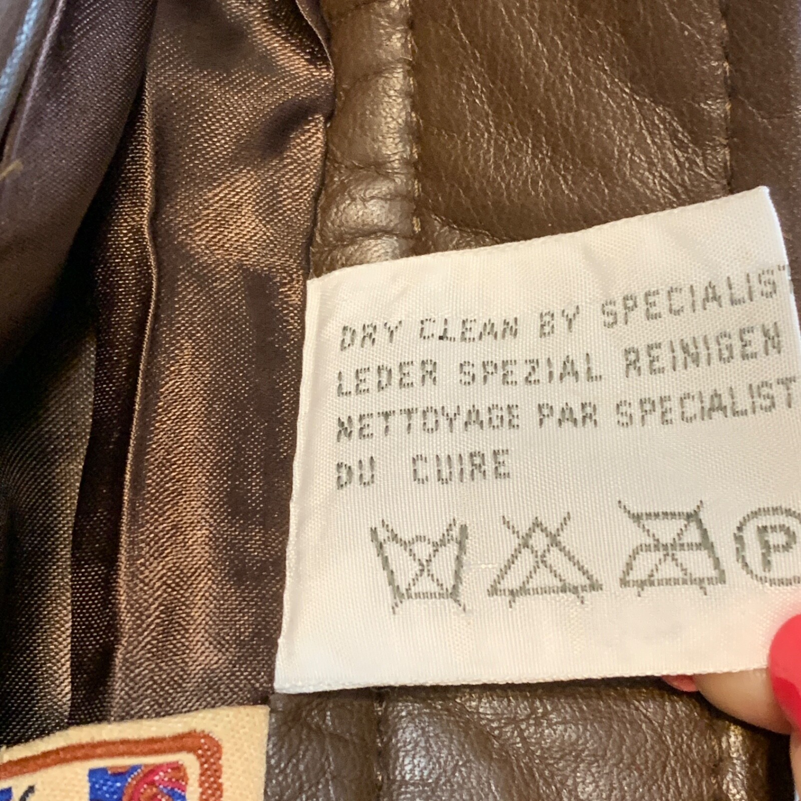 Vintage 80s Brown Leather Skirt Size 8 Zip Up Pockets Straight Lined Knee Length