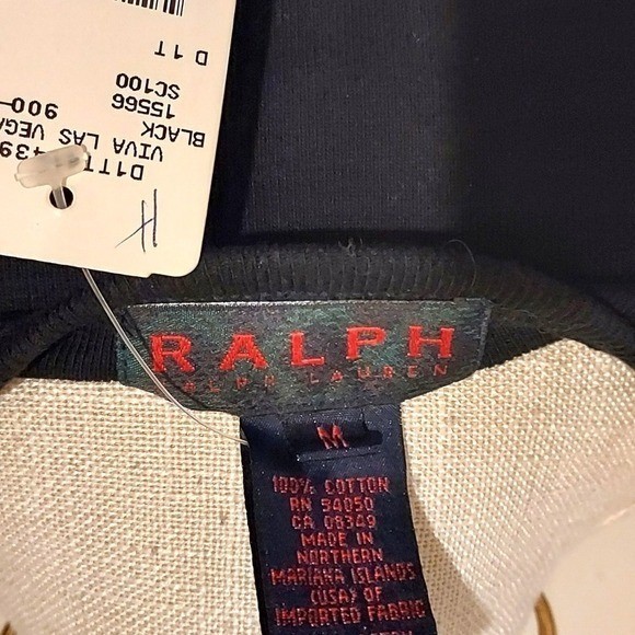 Ralph Lauren Sheath Dress Womens Medium Black Lace Up Shoulder 3/4 Sleeve Cotton