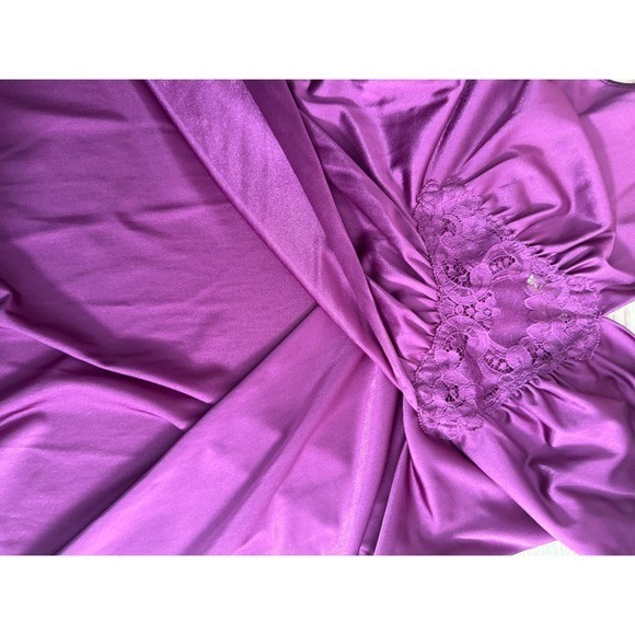 Vintage Whimsigoth Slip Maxi Dress Purple Lace Babydoll High Center Slit M Witch