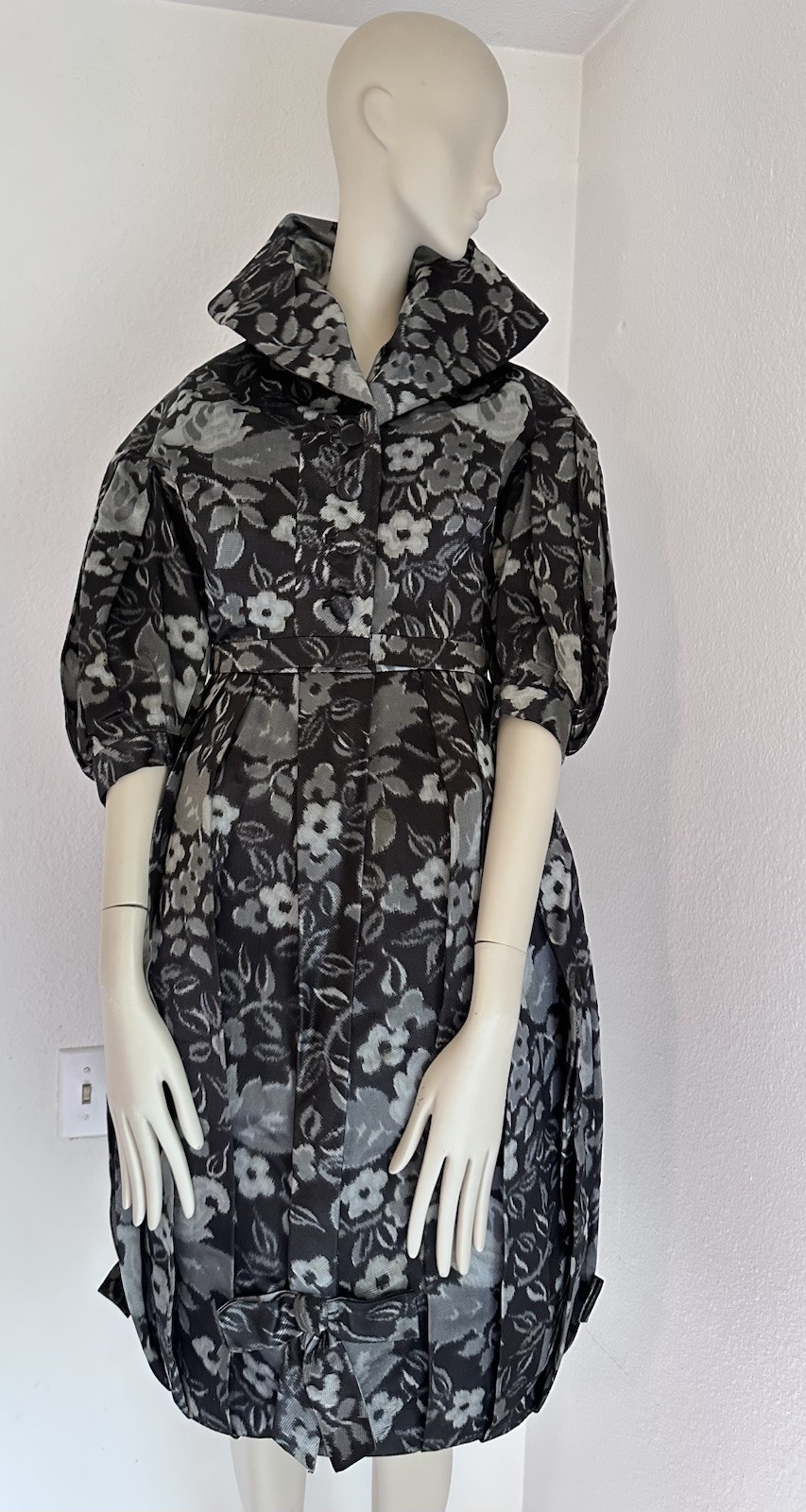 Vintage PIERRE BALMAIN SILK FAILLE BUBBLE HEM w/BOWS!! COCKTAIL DRESS JACKET SET