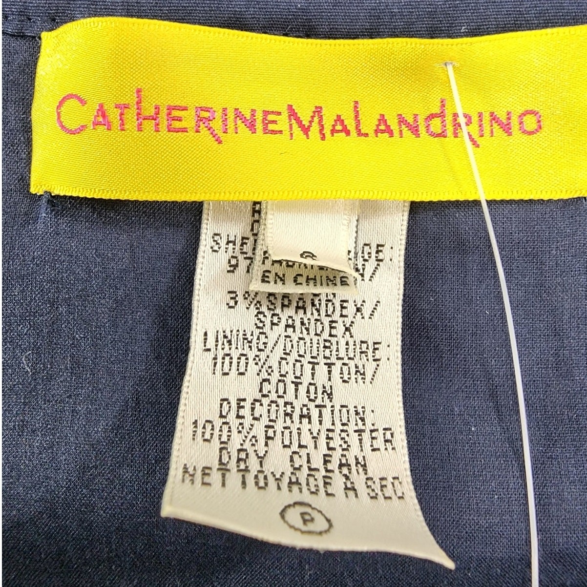 NEW Vintage Catherine Malandrino Dress Womens 6 Blue Square Neck Puff Sleeve
