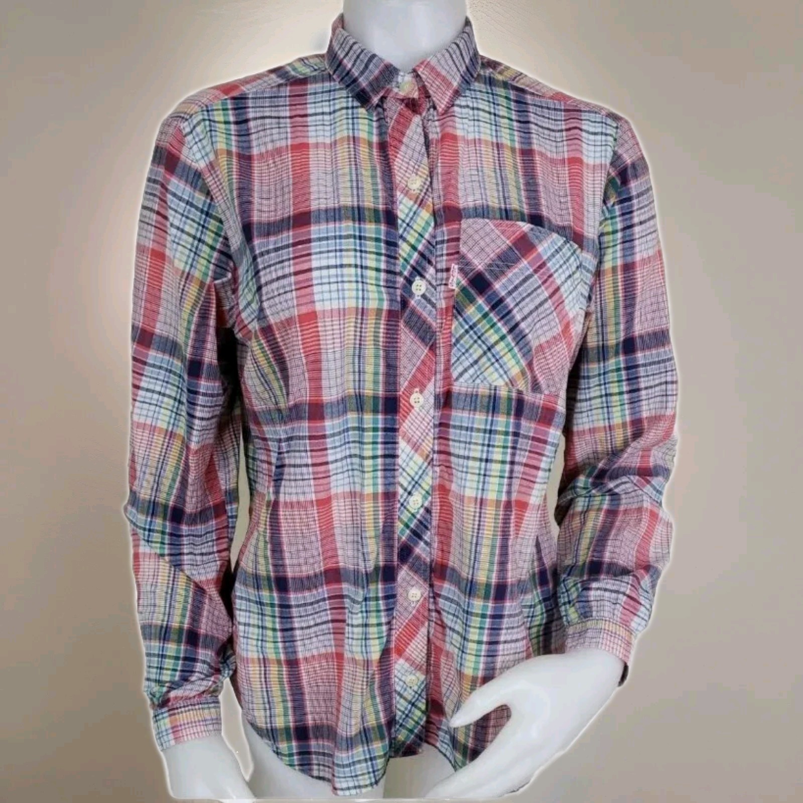Vtg Levis Olympic Games Plaid Western Shirt Womens 14 1980 USA Made Rockabilly