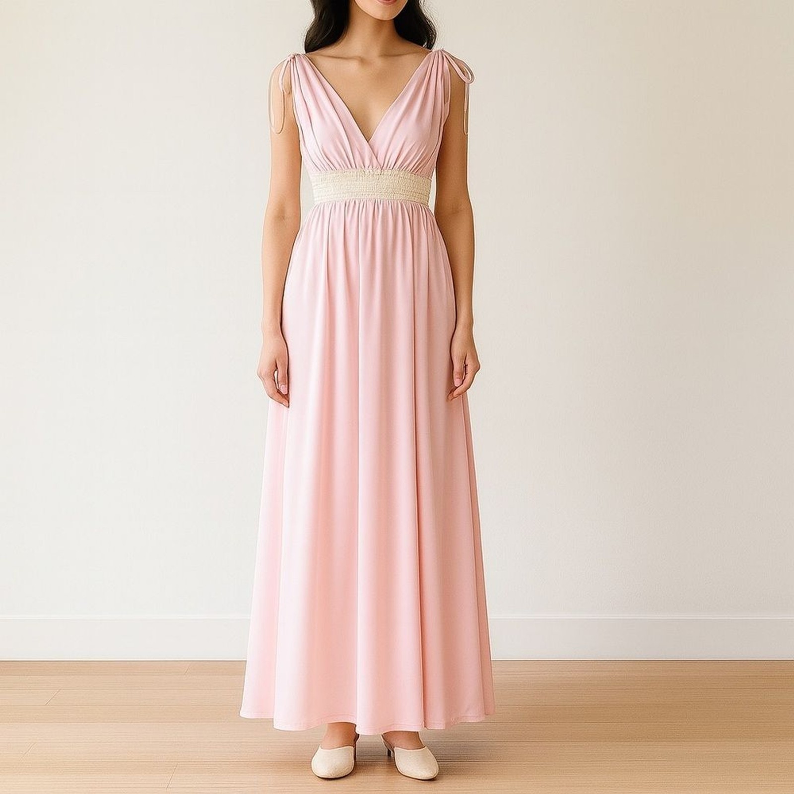 Vintage Ter-She Pink Nylon Lace Empire Maxi Nightgown 1680 Small 1970s NWT NEW