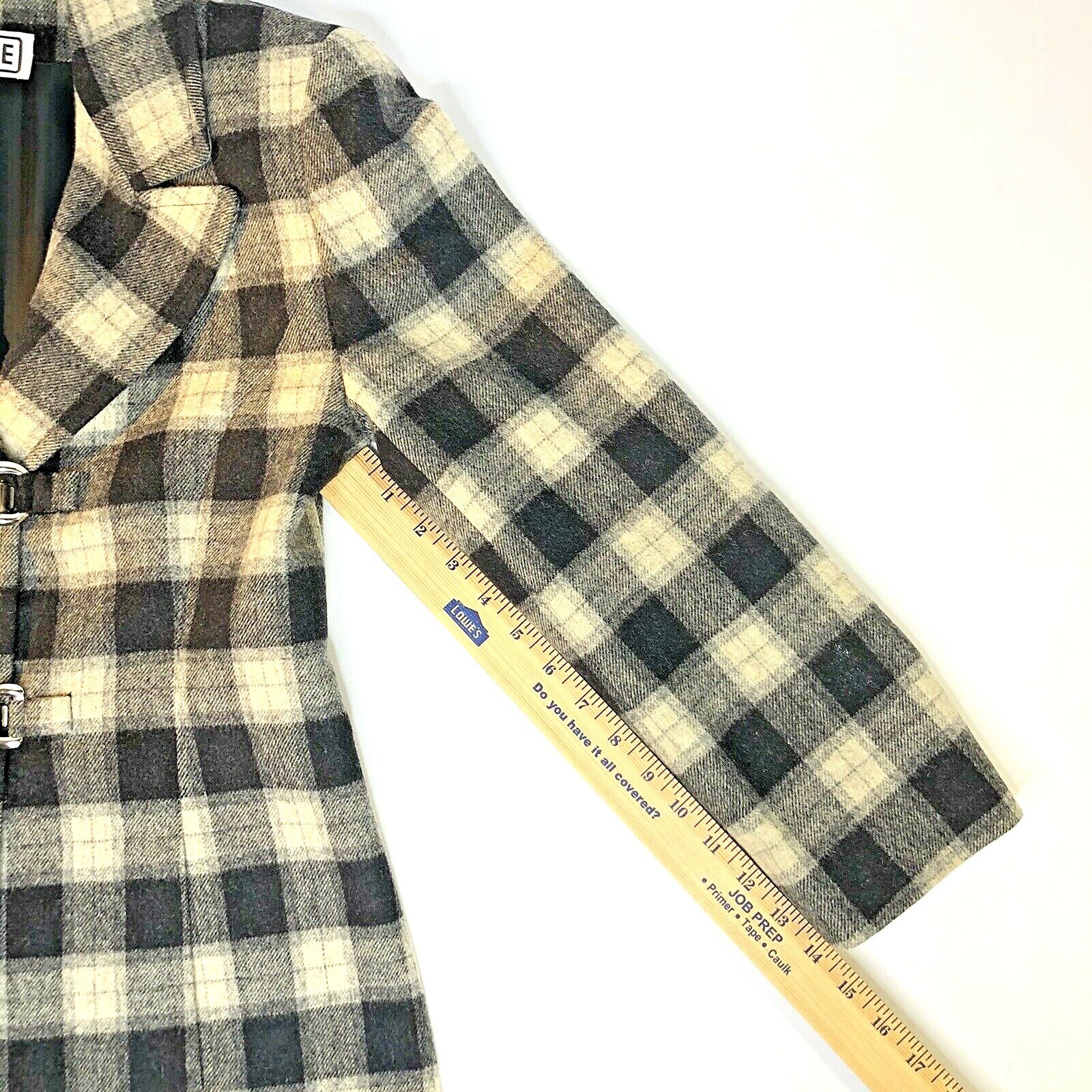 Vtg Carlisle Wool Plaid Blazer Yellow 90s Preppy Clueless Cher Style Toggle Sz 4