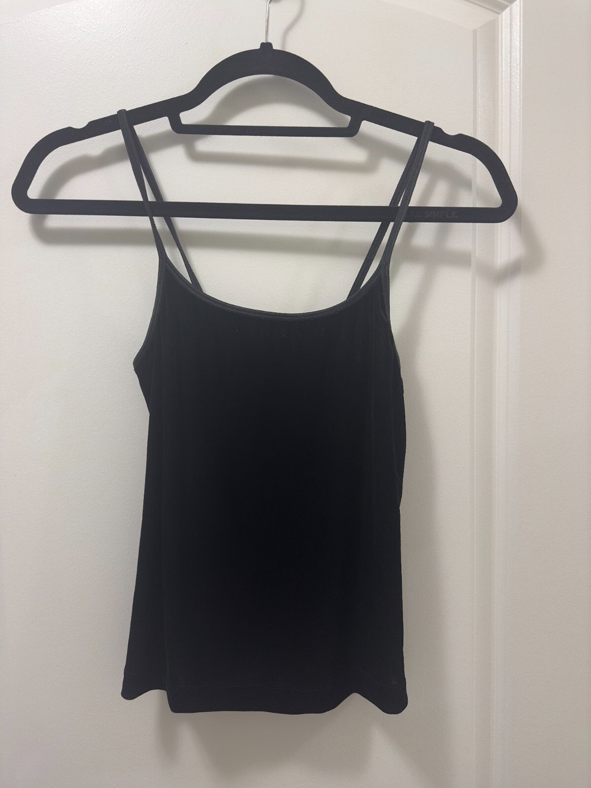 Vintage WARNER’s Velvet Beware, Small Black Tank Top Camisole Spaghetti Straps