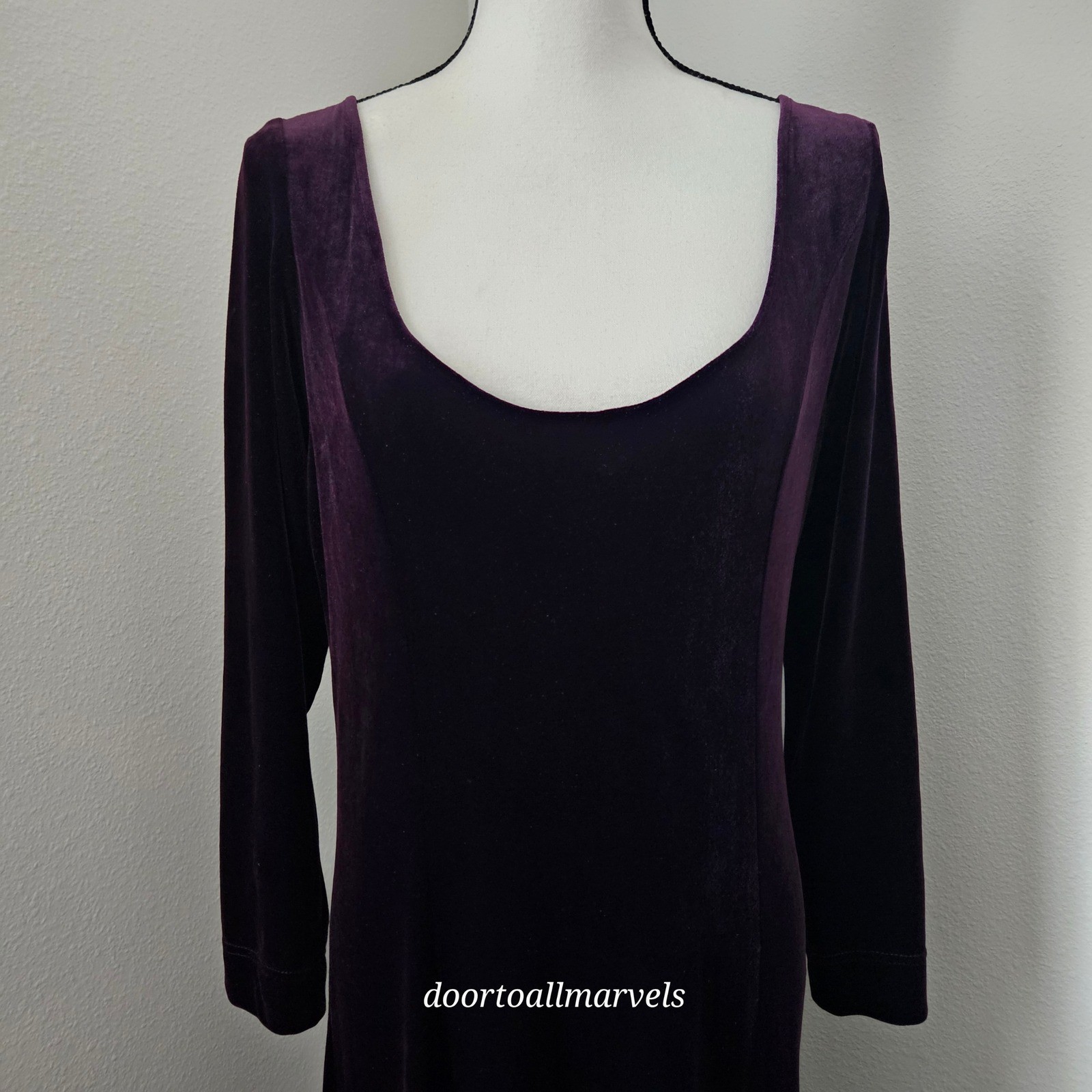 VTG Bruno Duluc Kush Velvet Maxi Dress Purple sz L? Renfest Whimsigoth Romantic