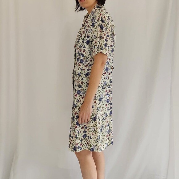 90s White and Purple Rose Print Romper