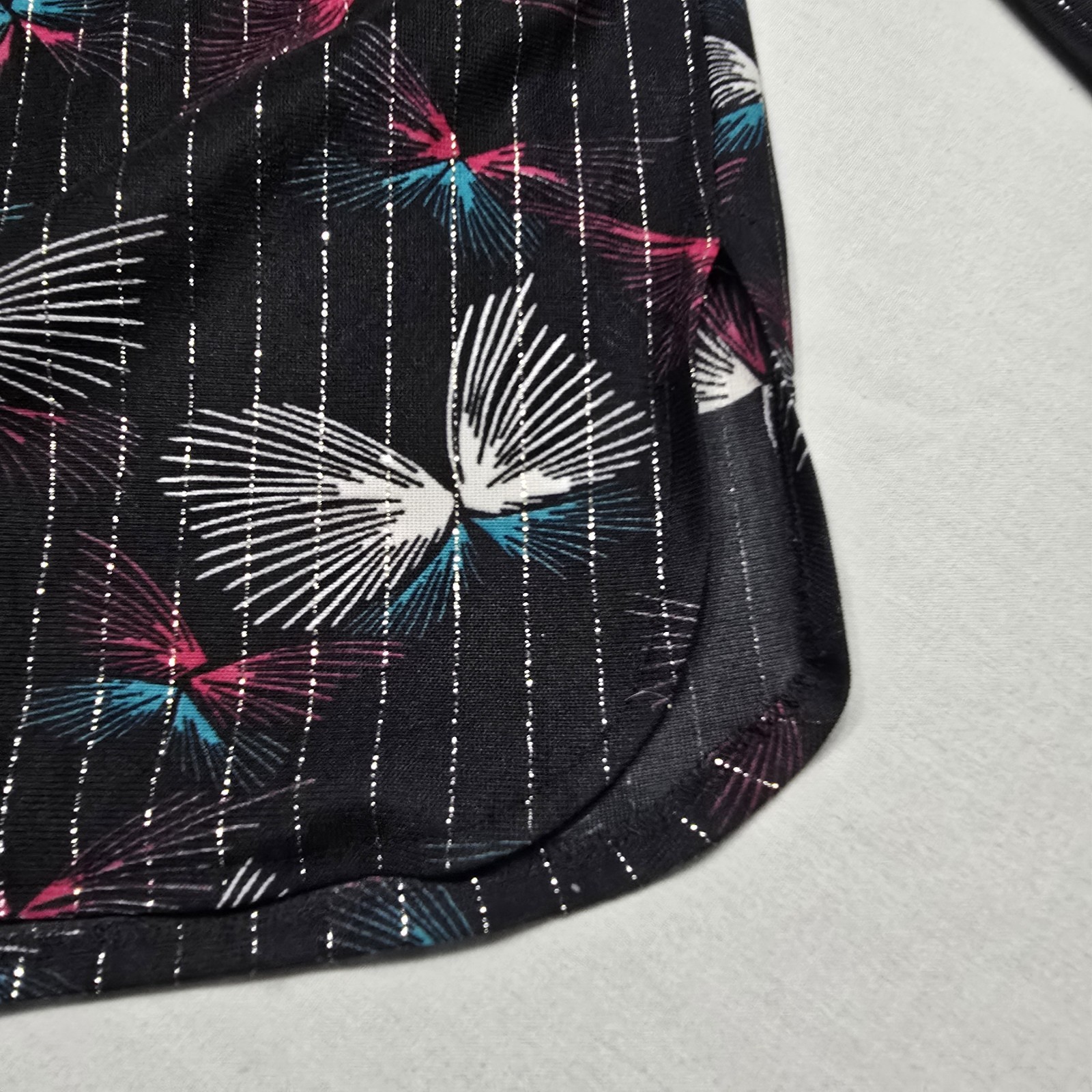 Vintage 70’s Sears The Fashion Place Black Disco Metallic Thread Blouse Top