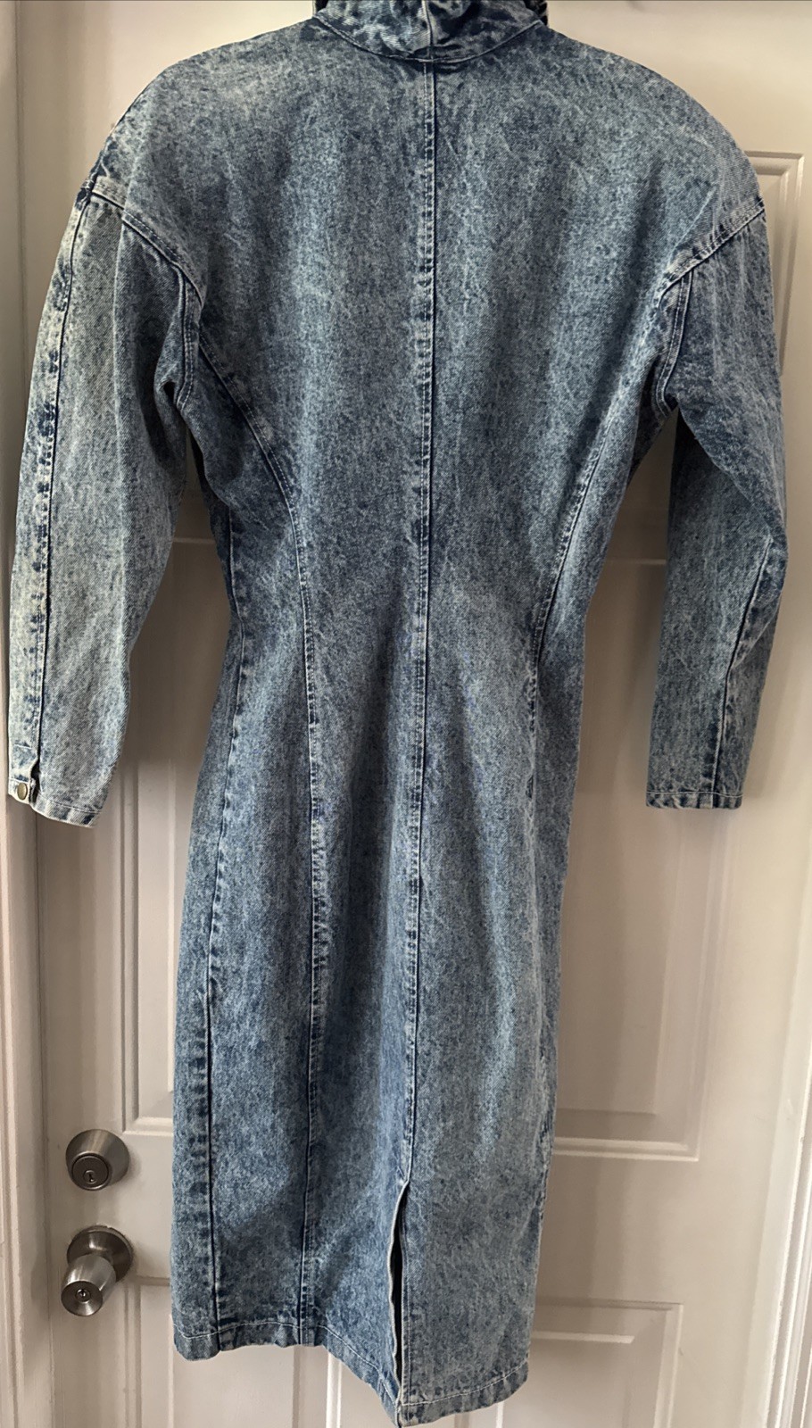 VTG 80’s Paris Blues Acid Washed Denim Full Zip Dress USA 1065C 6012 Size 11