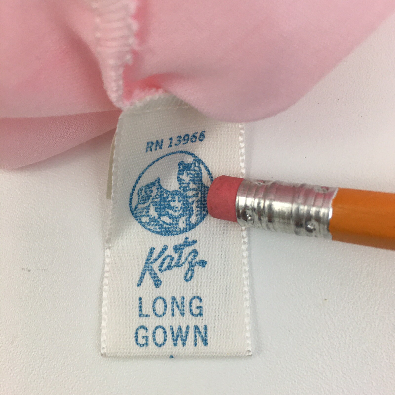 Vintage Katz Never Press Pink Womens Long Gown Nightgown Large L Size 38 #5388