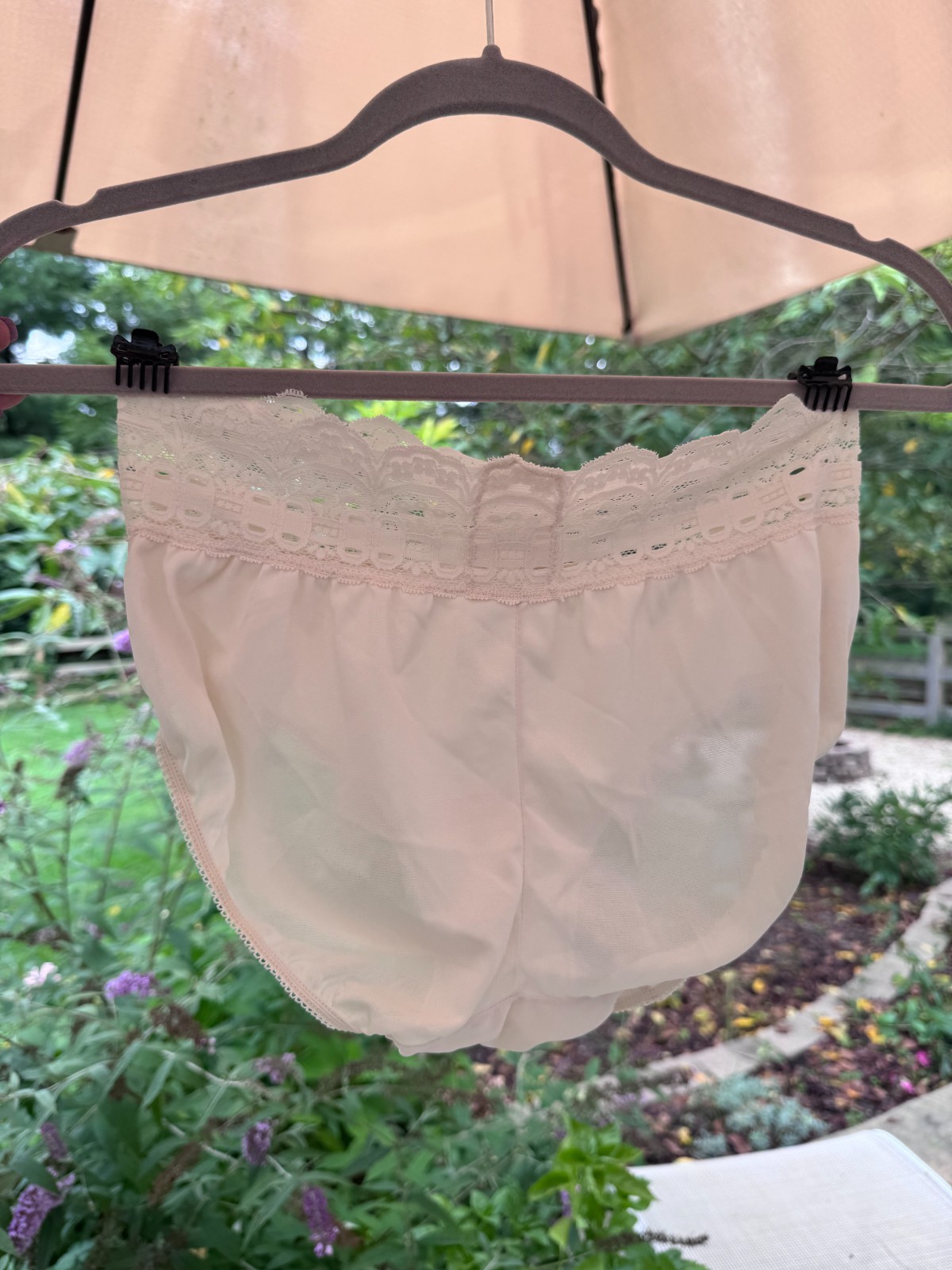 Vintage Olga Nylon Lace High Cut Panties Size 6
