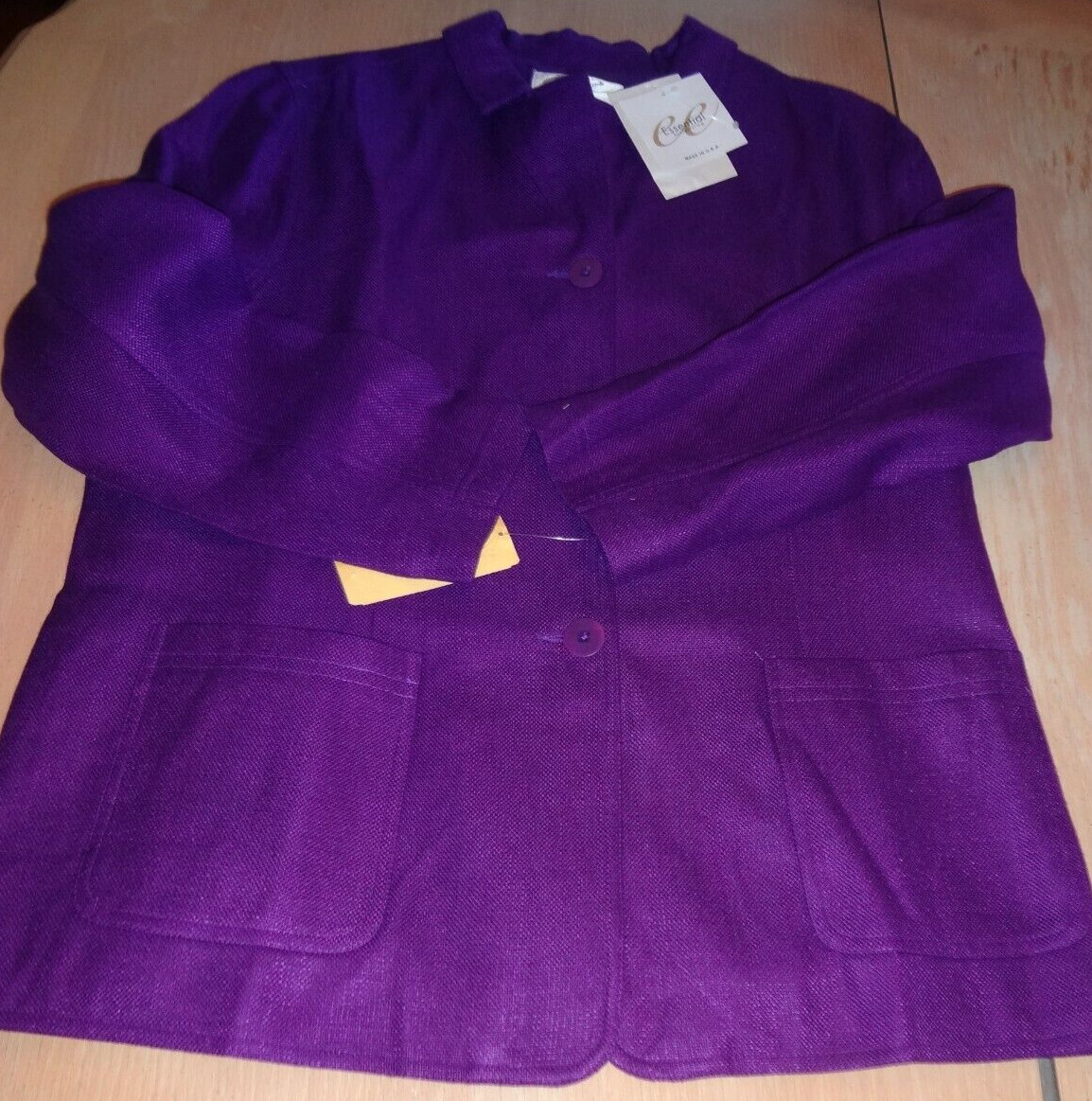 VTG 90’s Nordstrom Essential Elements Women Purple Rayon 3 Button Blazer : XL