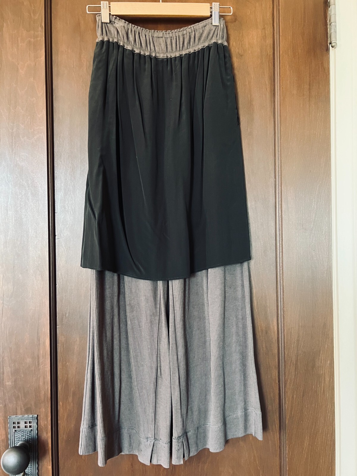2000s Vintage Yohji Yamamoto Wrap Skirt Pants Cotton/Rayon/Silk Gray/Brown SZ 1