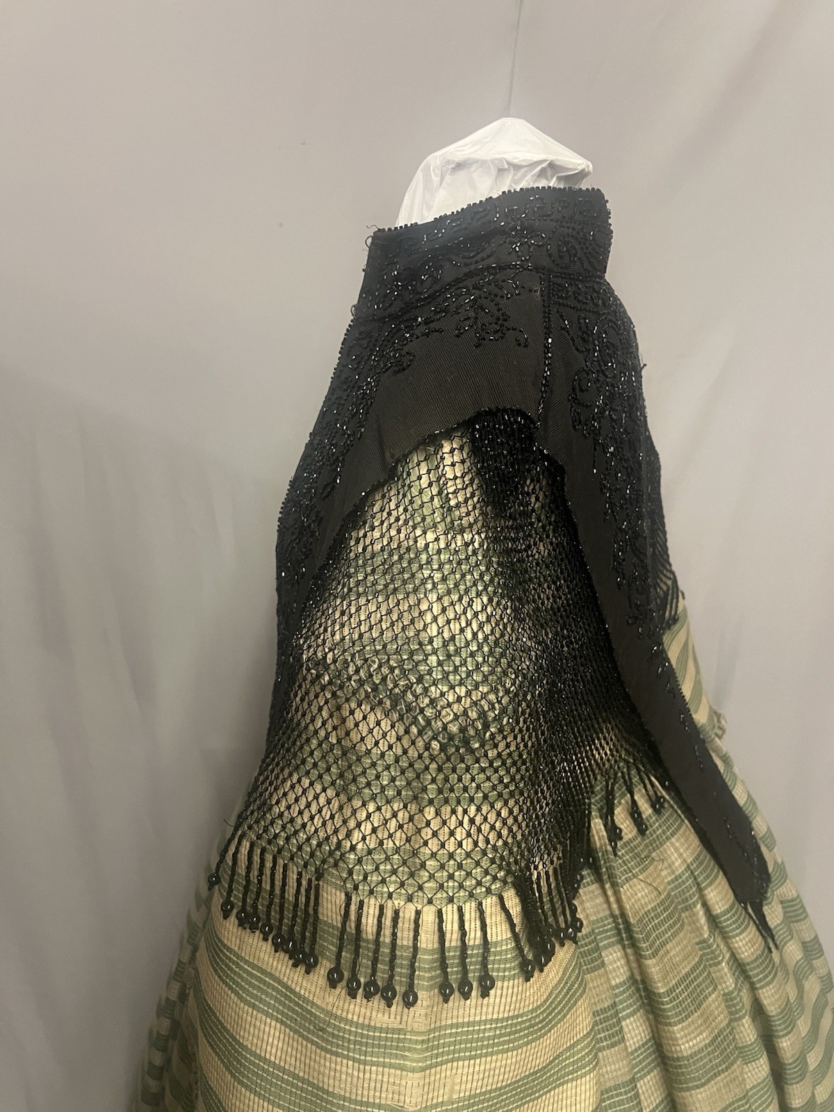 1880’s Silk Faille & Jet Beaded Mantel