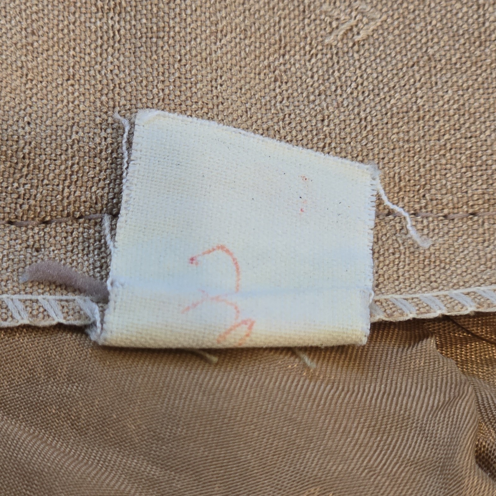 Vintage 60s 70s China Skirt Tan Khaki Chinese 27 Silk blend School XS Severance