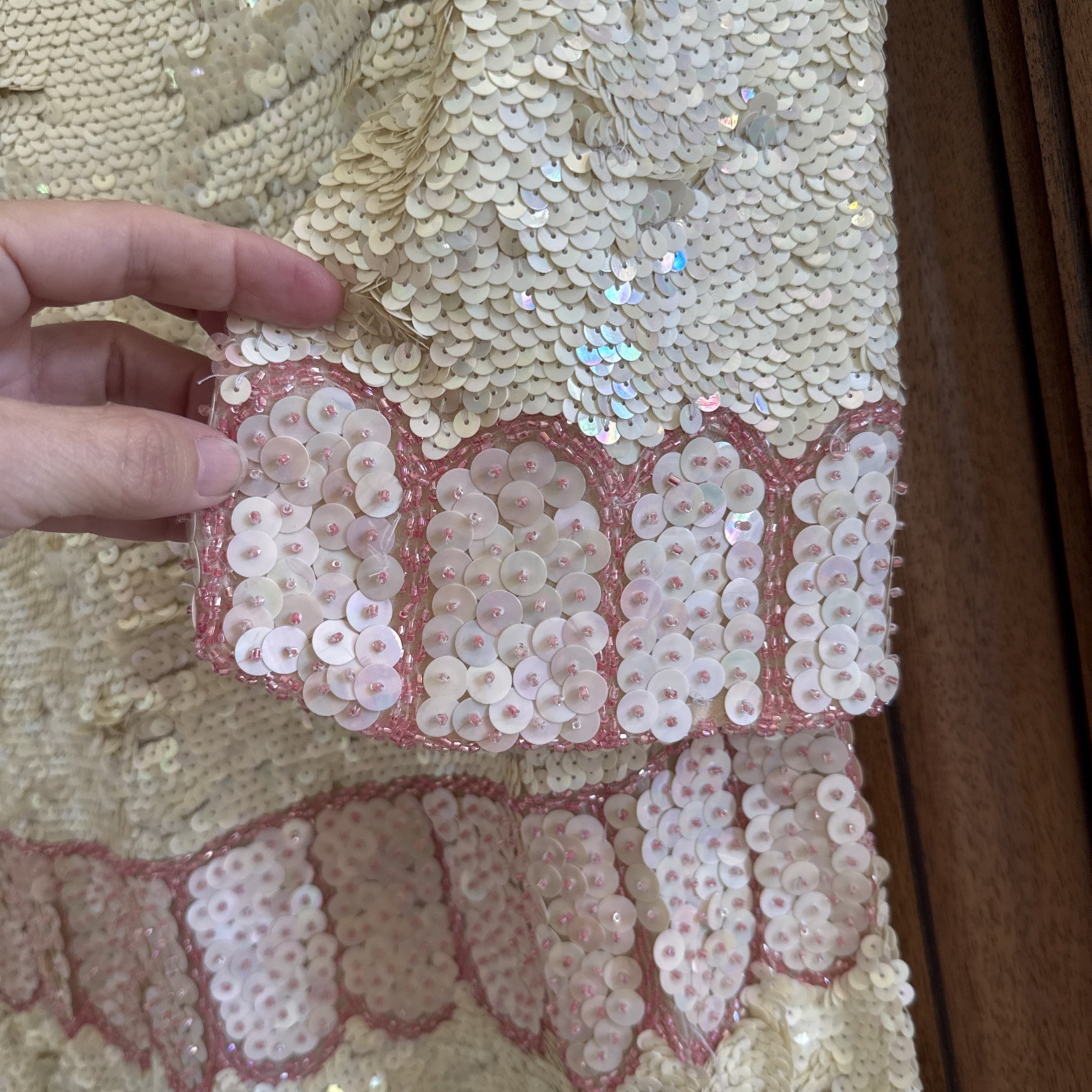 Vintage 80s Jenny Lewis London 100% Silk Sequin Dress Art Deco Handkerchief Hem