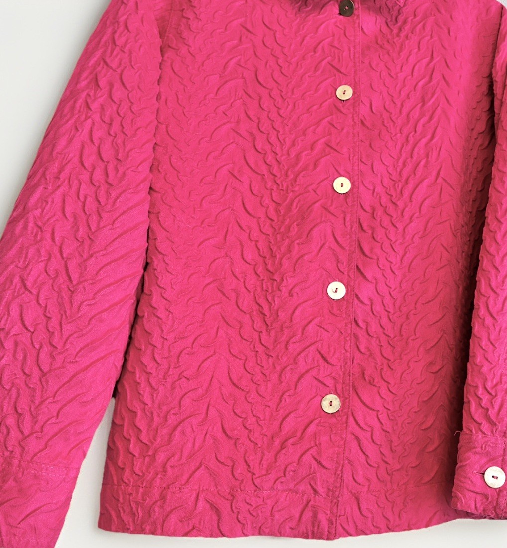 Vintage Easy Spirit 1990s Women’s Pink Long Sleeve Button Shirt Jacket Medium