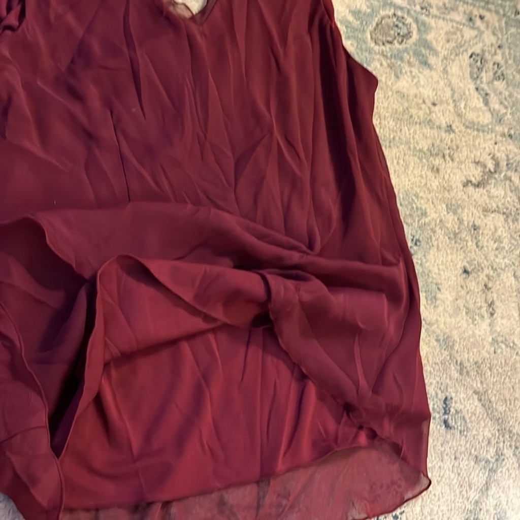 b.i.y.a.y.c.d.a. Stylish Burgundy V-Neck Sleeveless Blouse