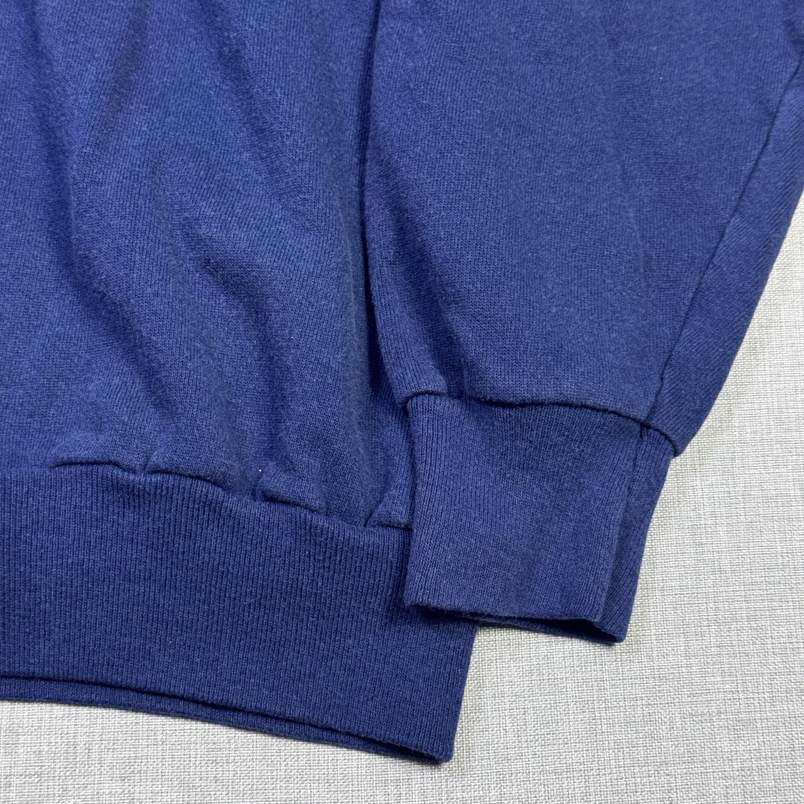 J.E. Morgan Fleecewear Vintage Sweatshirt Womens Large Blue Collared Apples