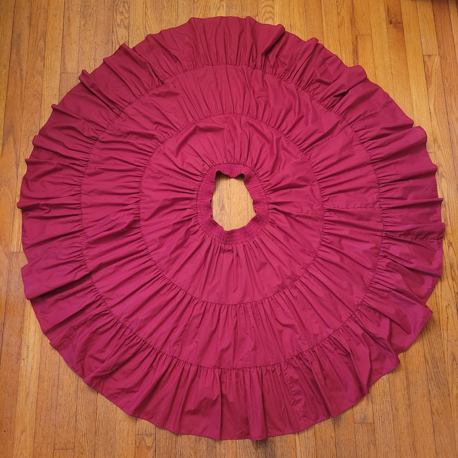 Square Up M Skirt Red Tiered Full Circle Vintage Prairie Dance Western Cowgirl