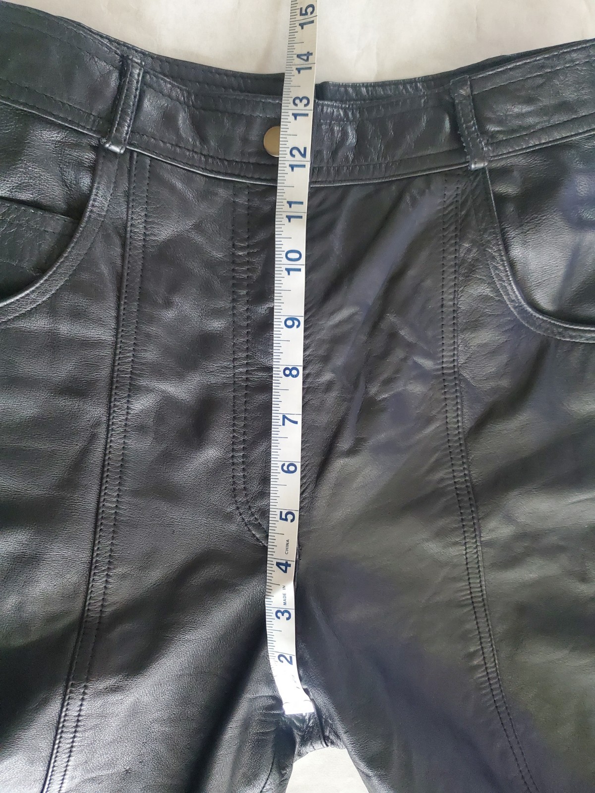 VTG 90’s TOGETHER Black Leather High Rise Straight Leg Lined Moto Pants Size 8