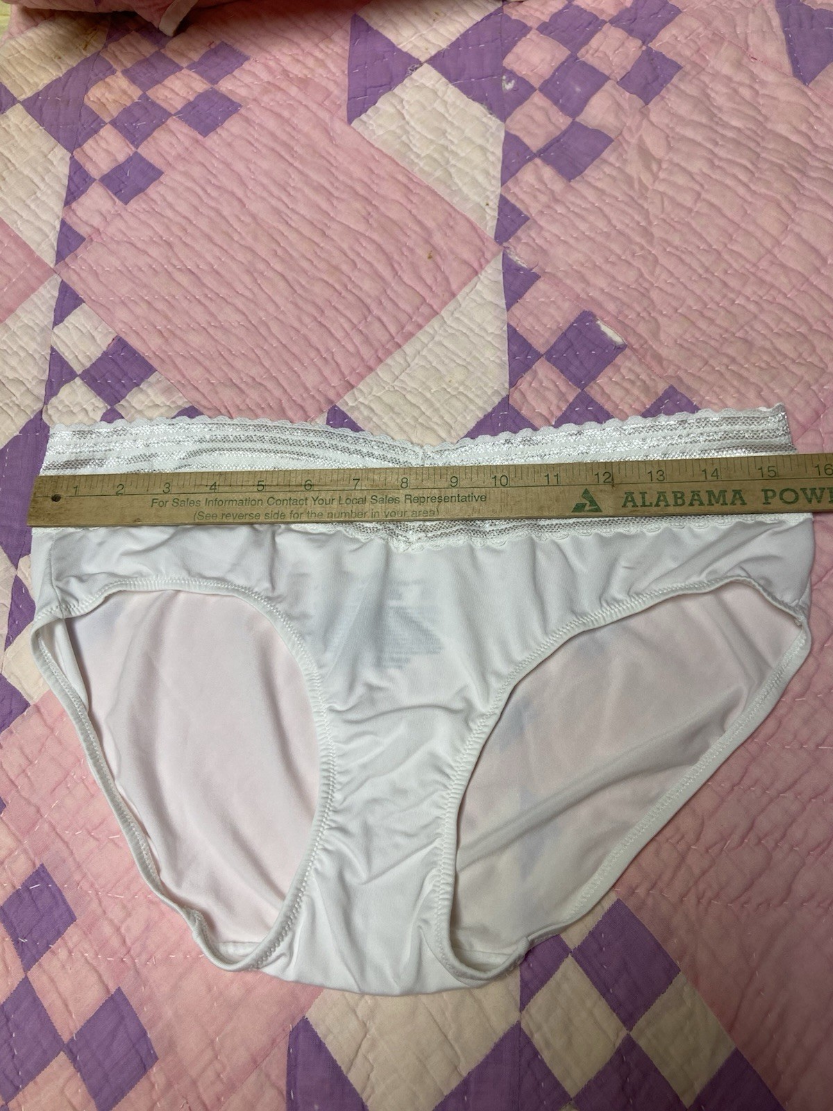 Warner’s All You Need Lace Trim Bikini Panties 8XL Polyester Blend White