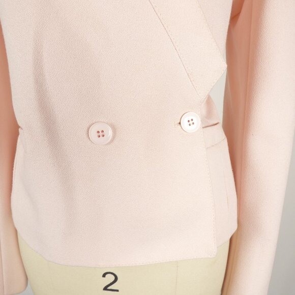 Vintage Happy Legs Double Breasted Blazer Jacket Pink M/L Preppy Retro 80s 90s