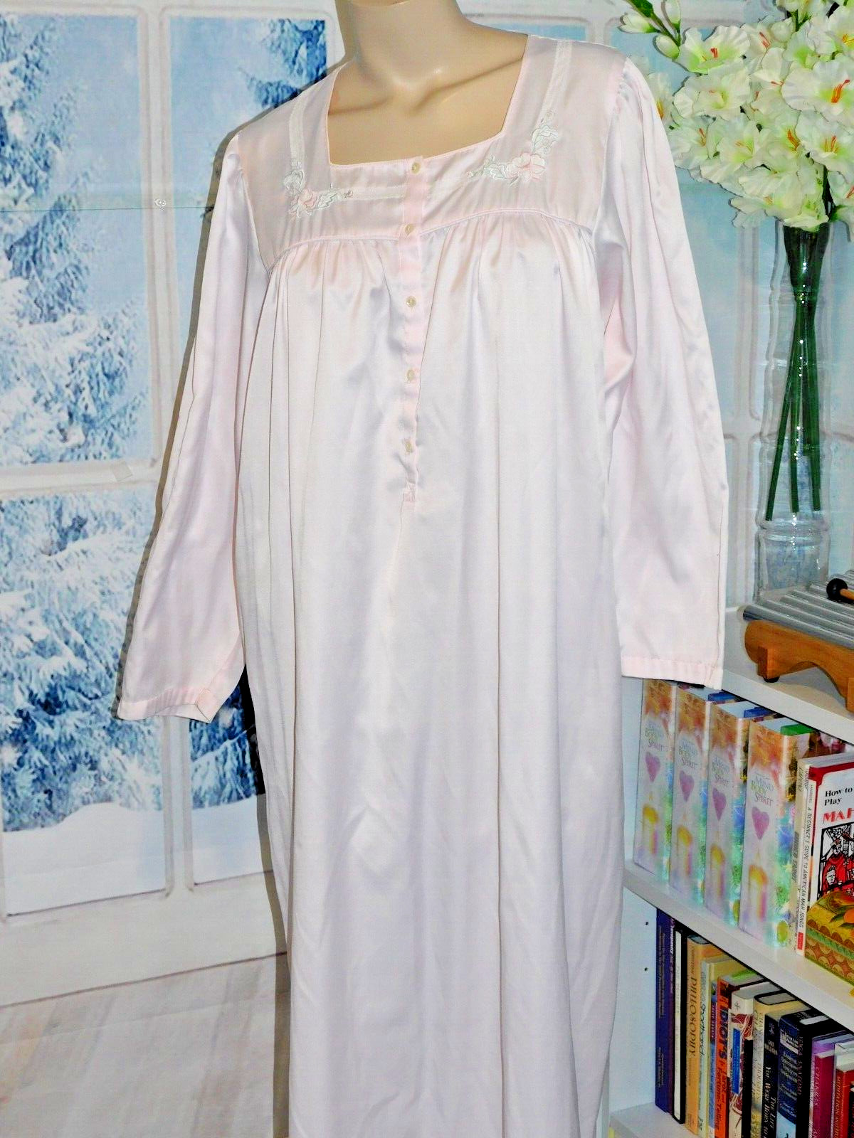 L Cozy Aria Warm Cozy Long Sleeve Free Bust Gown Satin w Flocked lining