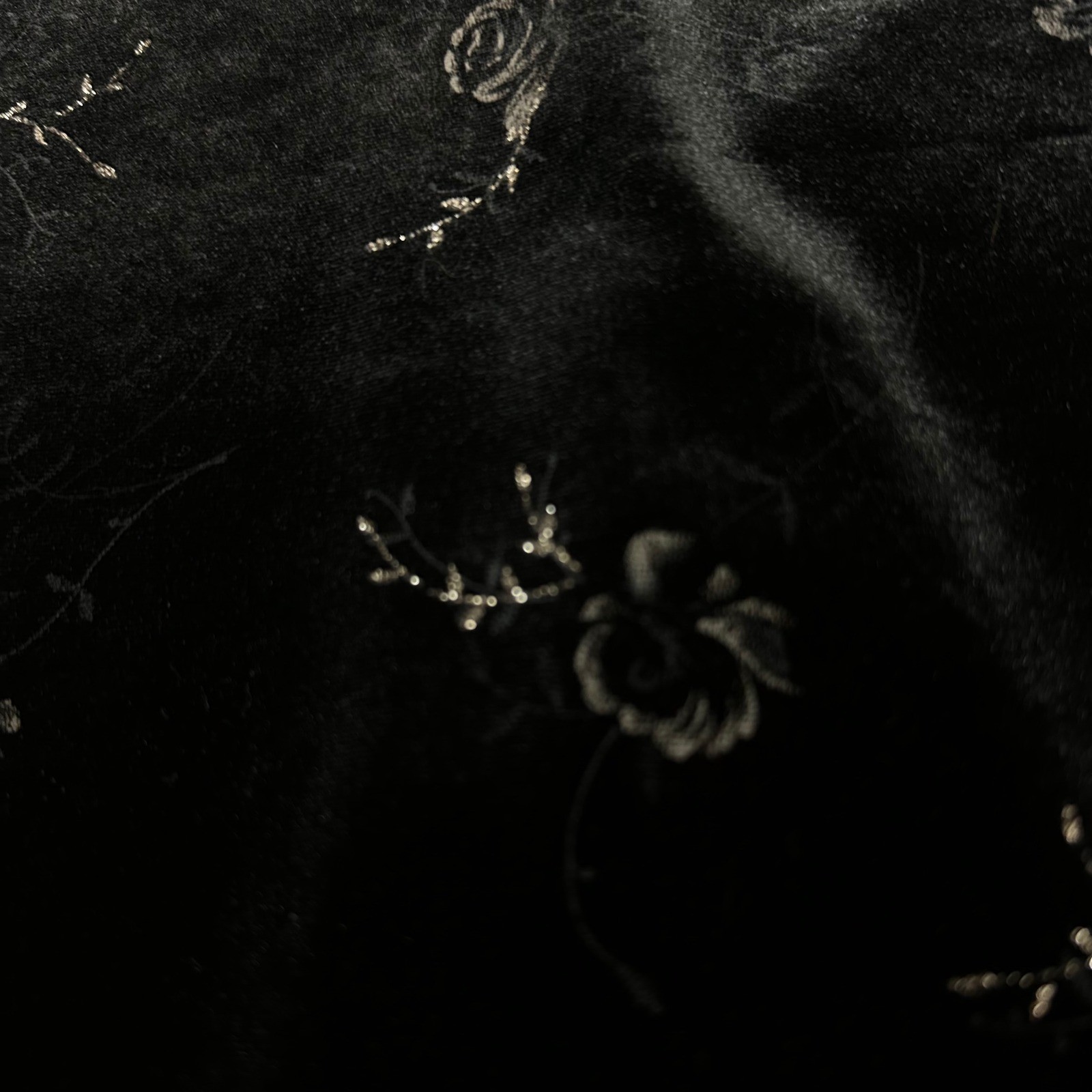 Vintage 90s Velvet Mini Dress Floral Glitter – SIZE M Whimsigoth Fairy Witchy