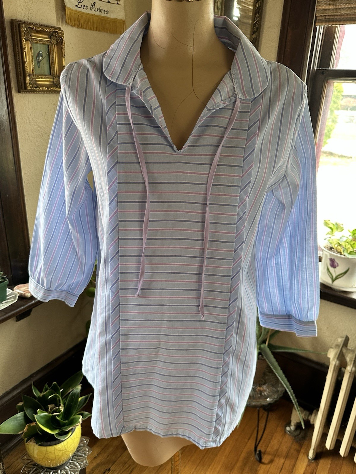 Vintage 80’s Jyll Pull Over Women’s Top Size.12 USA Made Blues/Periwinkle EUC