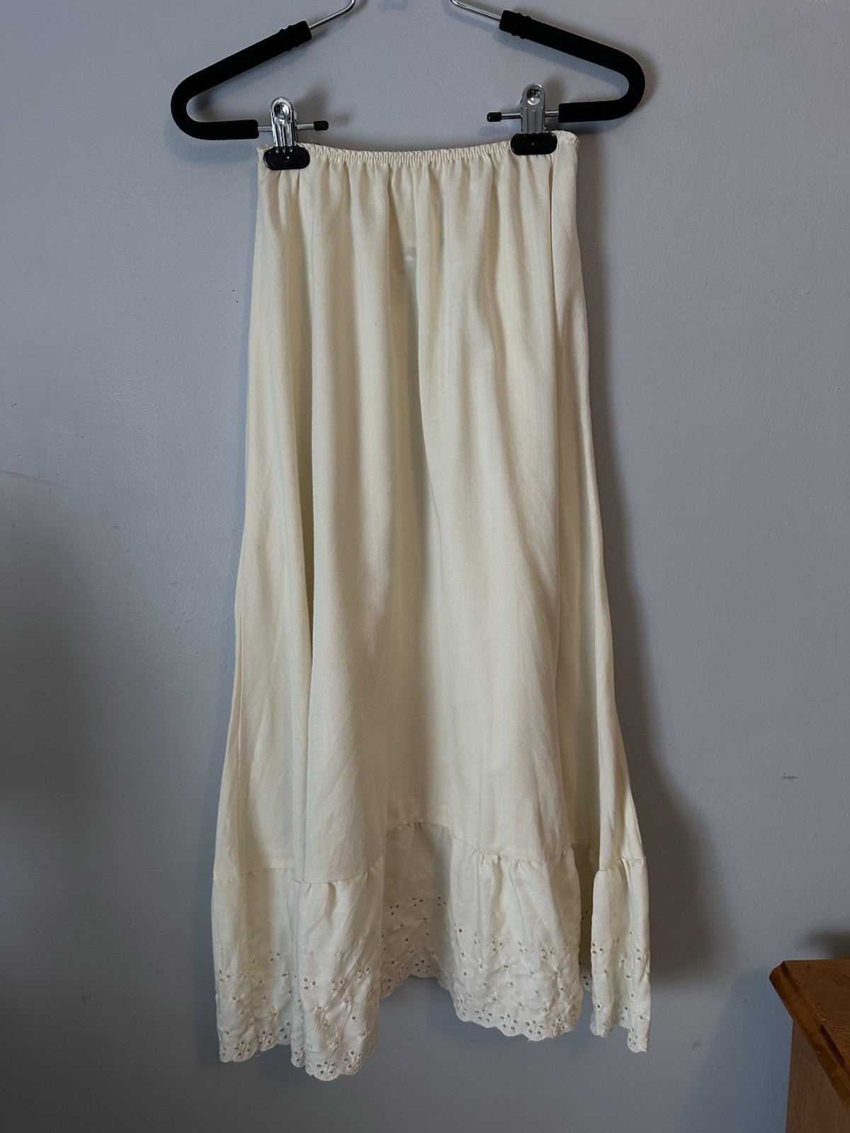 You Babes Vintage Cotton Ivory Prairie Full Skirt Cottagecore XS