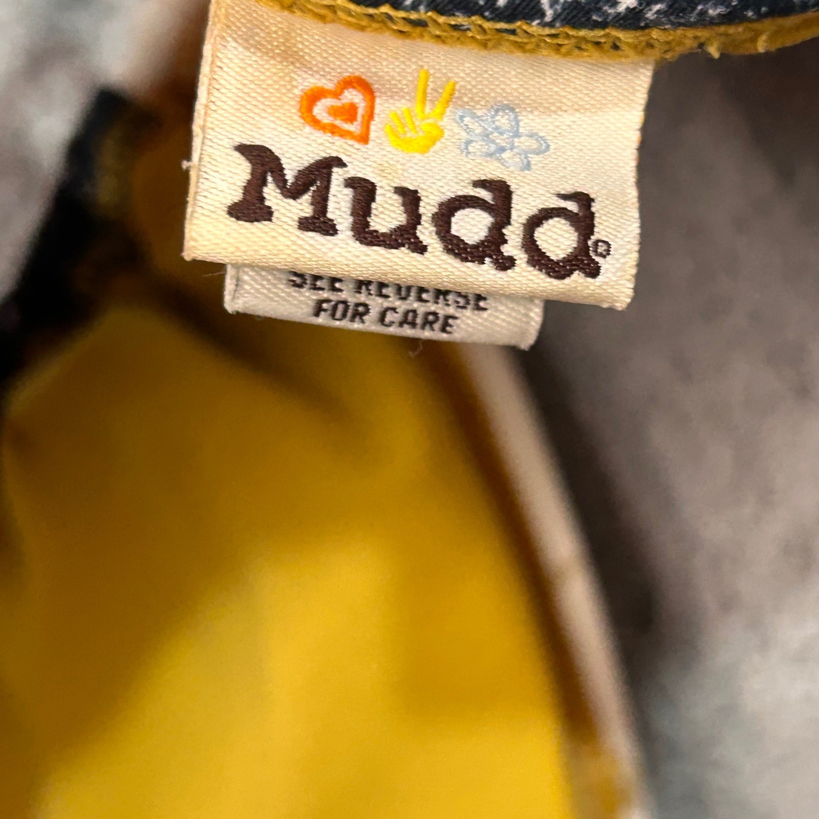 Mudd Vintage Bikini Top Triangle Y2K OS Black Gold Star Denim Print Retro Baddie