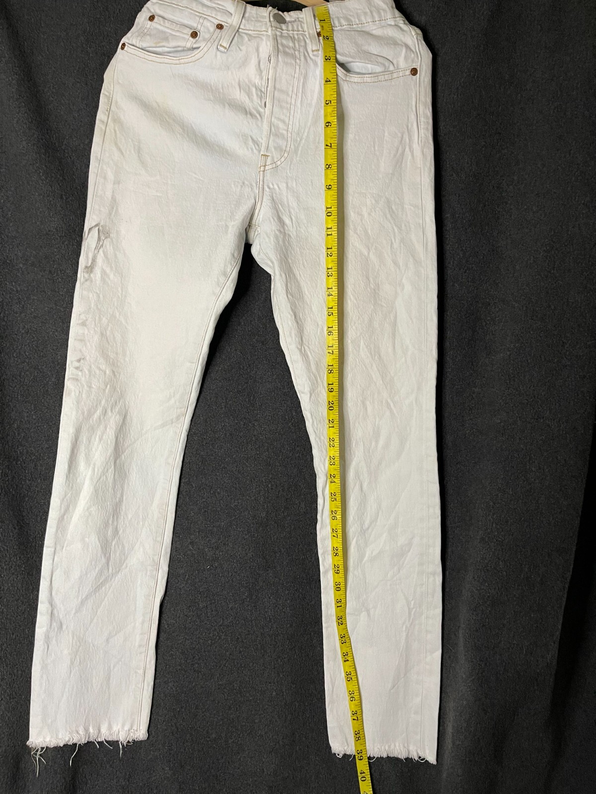 Levis 501 S Big E Skinny Jeans Men Sz W28 L39 Denim Button Fly Mid Rise Vintage