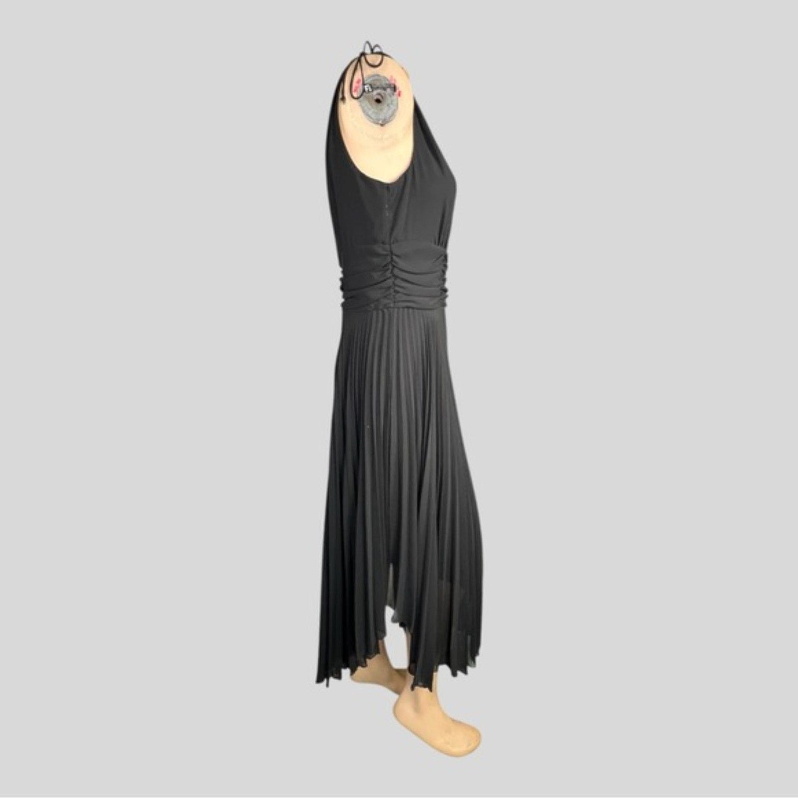 Vintage D.J. Summers Little Black Pleated Dress – Size 8