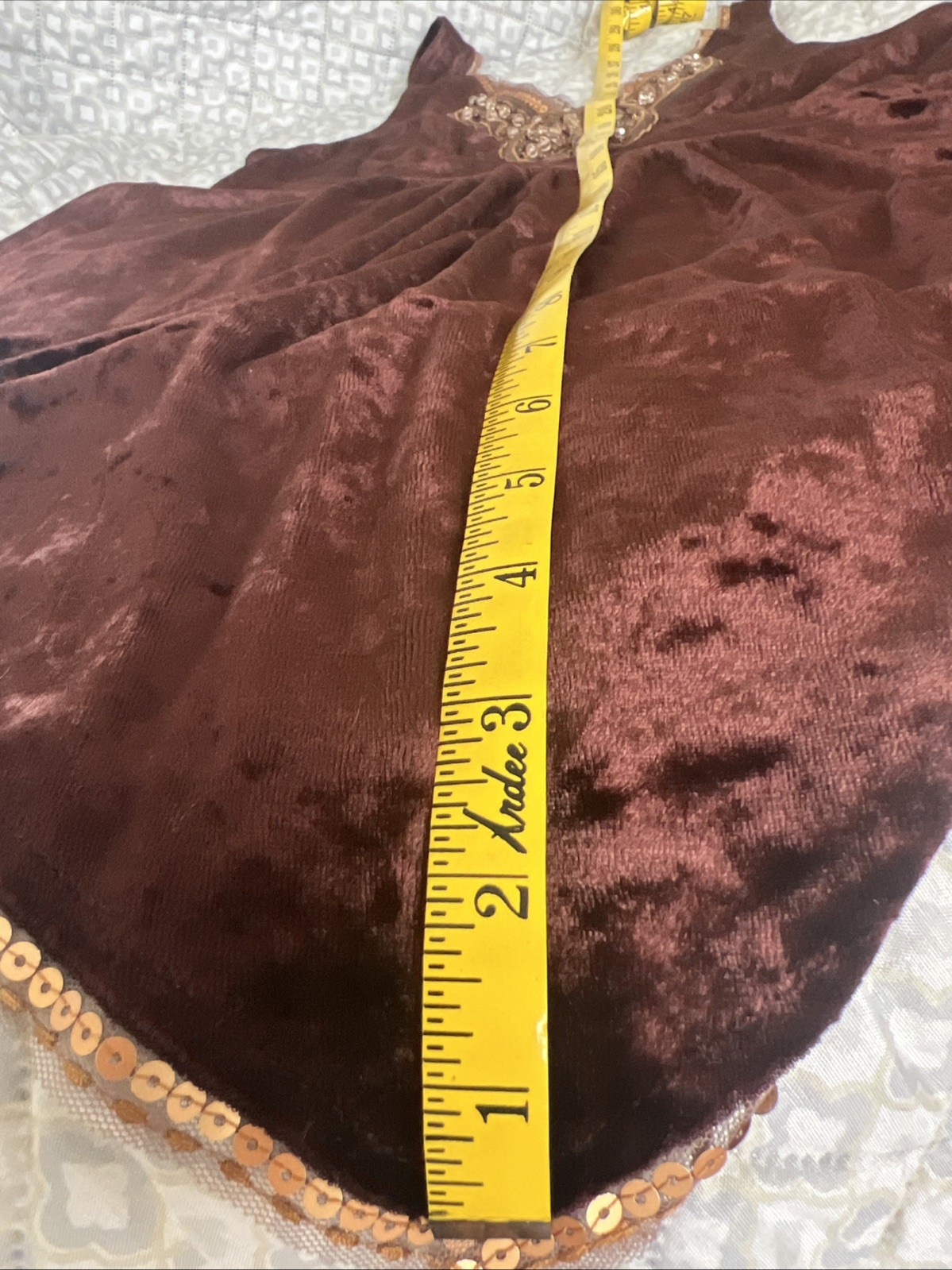 Vintage Express, Brown, Gold Sequins And Beads, Boho, Summer Top, Sz S. Sweet!