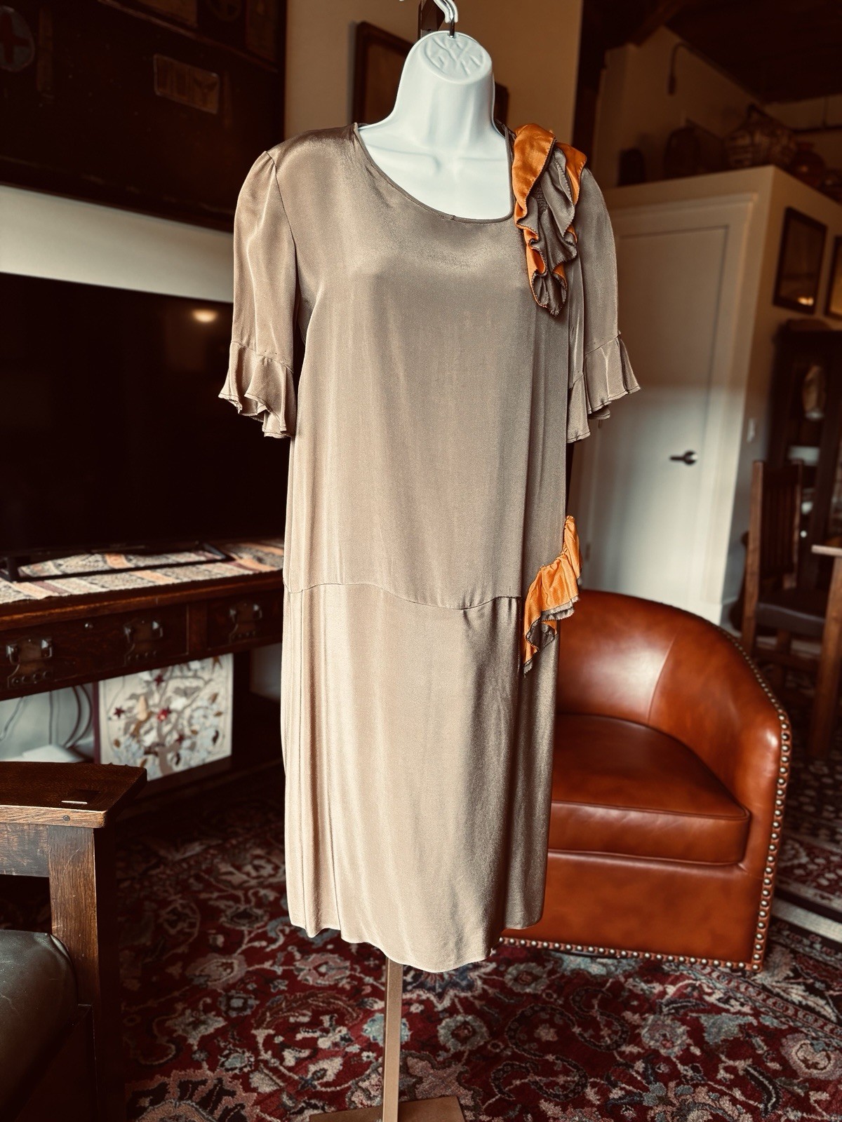 Antique Late 1920’s Early 1930s Vintage Drop Waist Dr