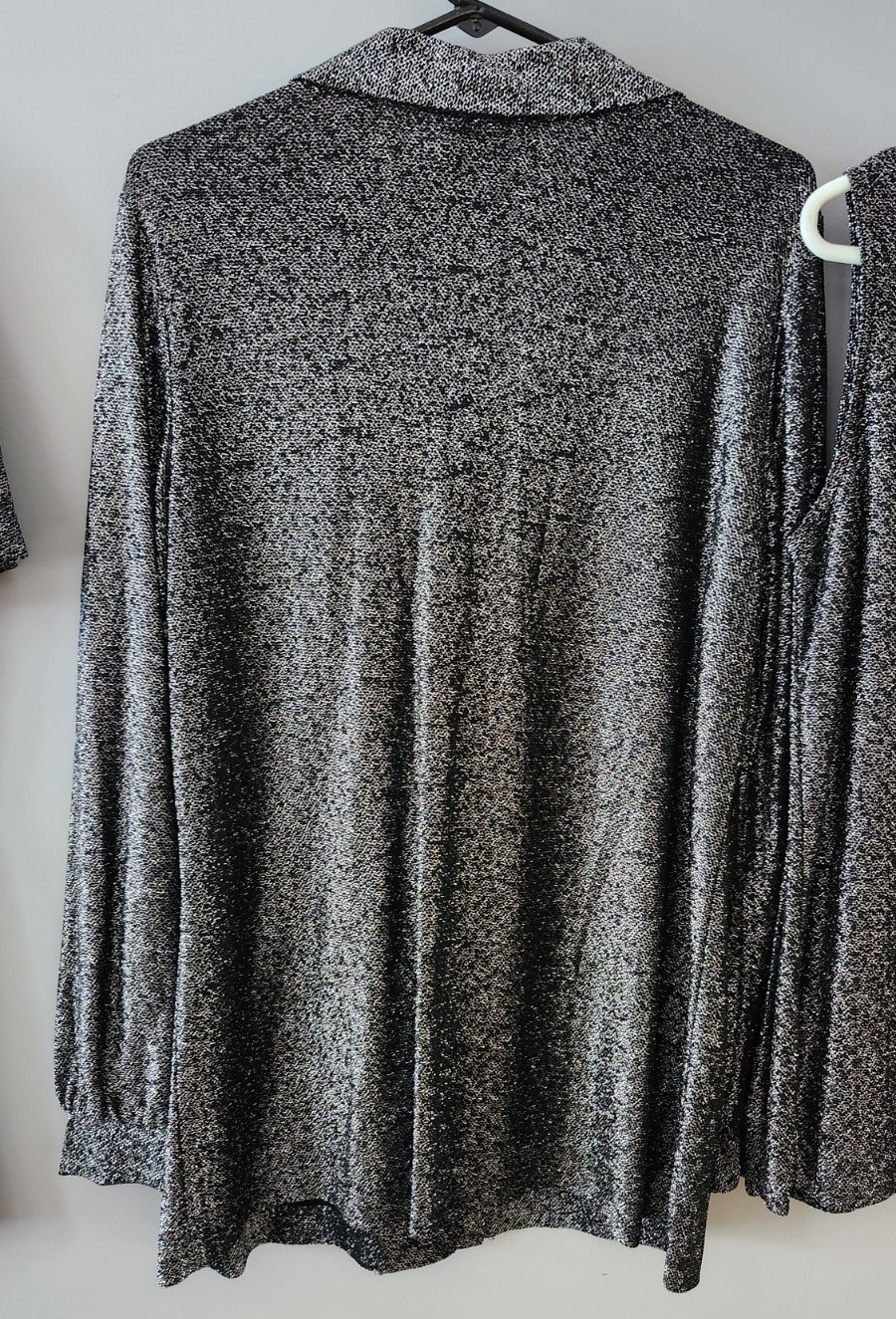 Vintage Montgomery Ward Black Silver Sparkle 3 Piece Pant Suit + Dress/Top
