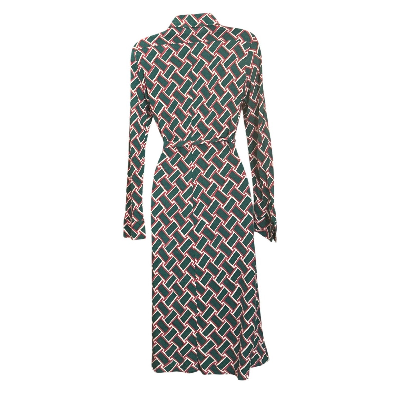 Vintage 70s Diane von Furstenberg Shirt Dress Geometric Mod Retro Chic Designer