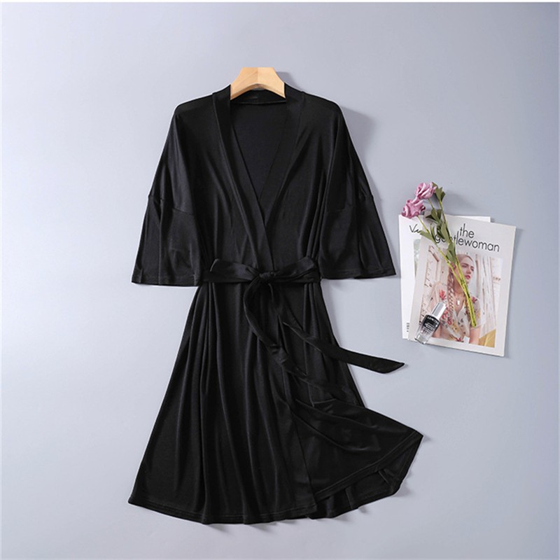 100silk Pajamas Women’s Thin Nightgown V-neck Tie Loungewear Nightdress Bathrobe