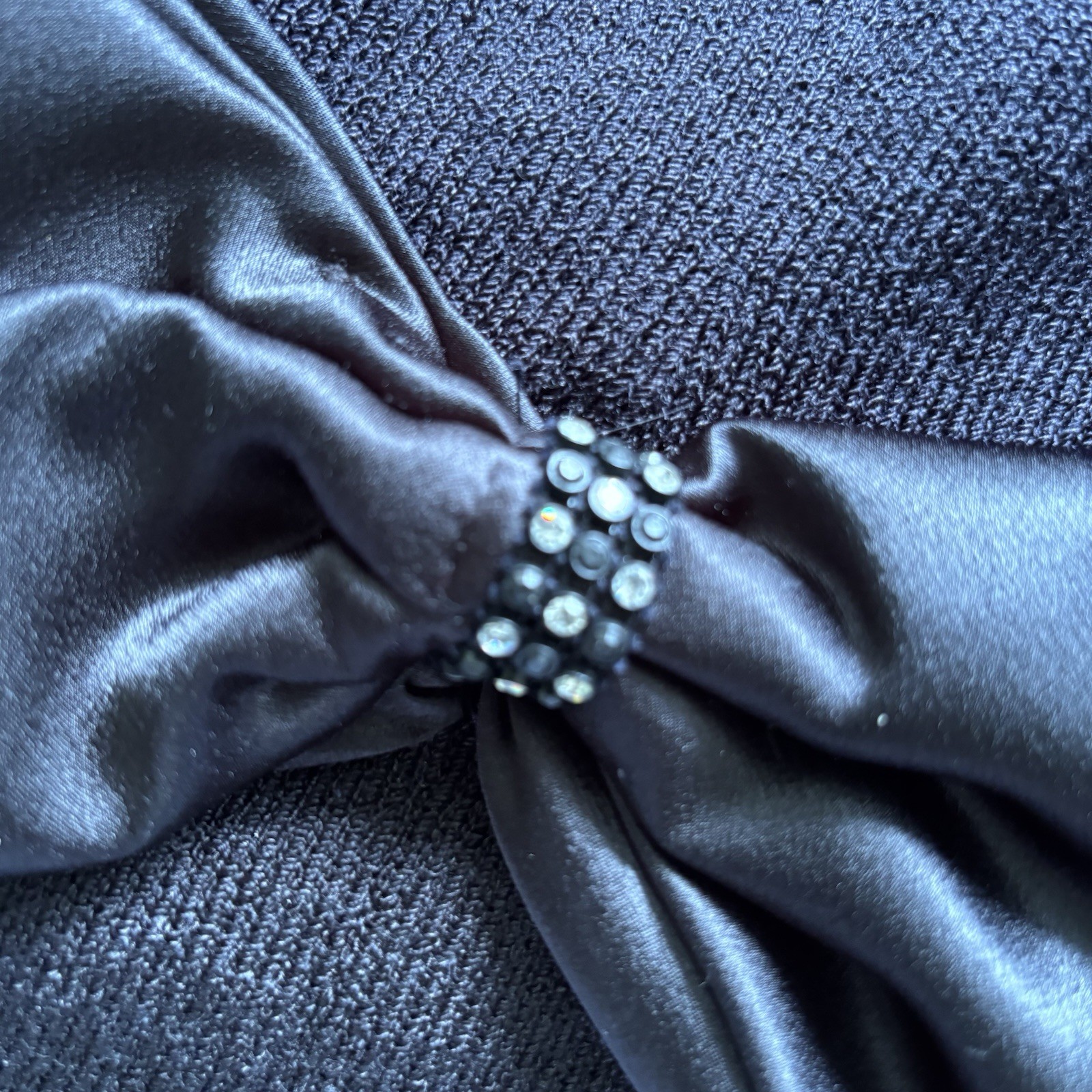 VTG Special Occasions Anthony Sicari Black Knit Blazer-Lace Puff Sleeves-Bow-8