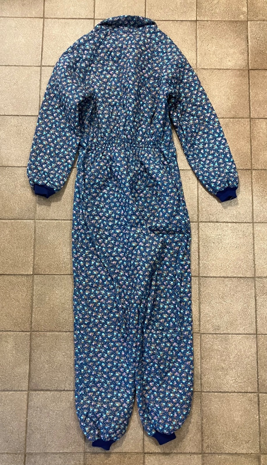 Vintage 70s Wiman Floral Quilt Jumpsuit Cottagecore Prairie Folk Size MEDIUM