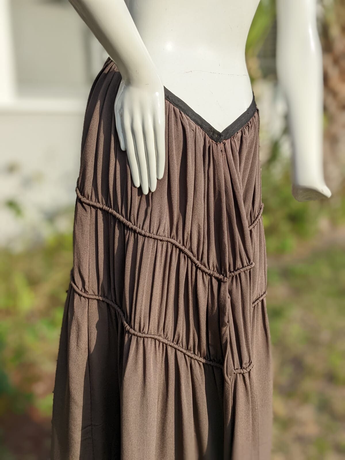 EDWARDIAN SILK CREPE SKIRT W PIPING 