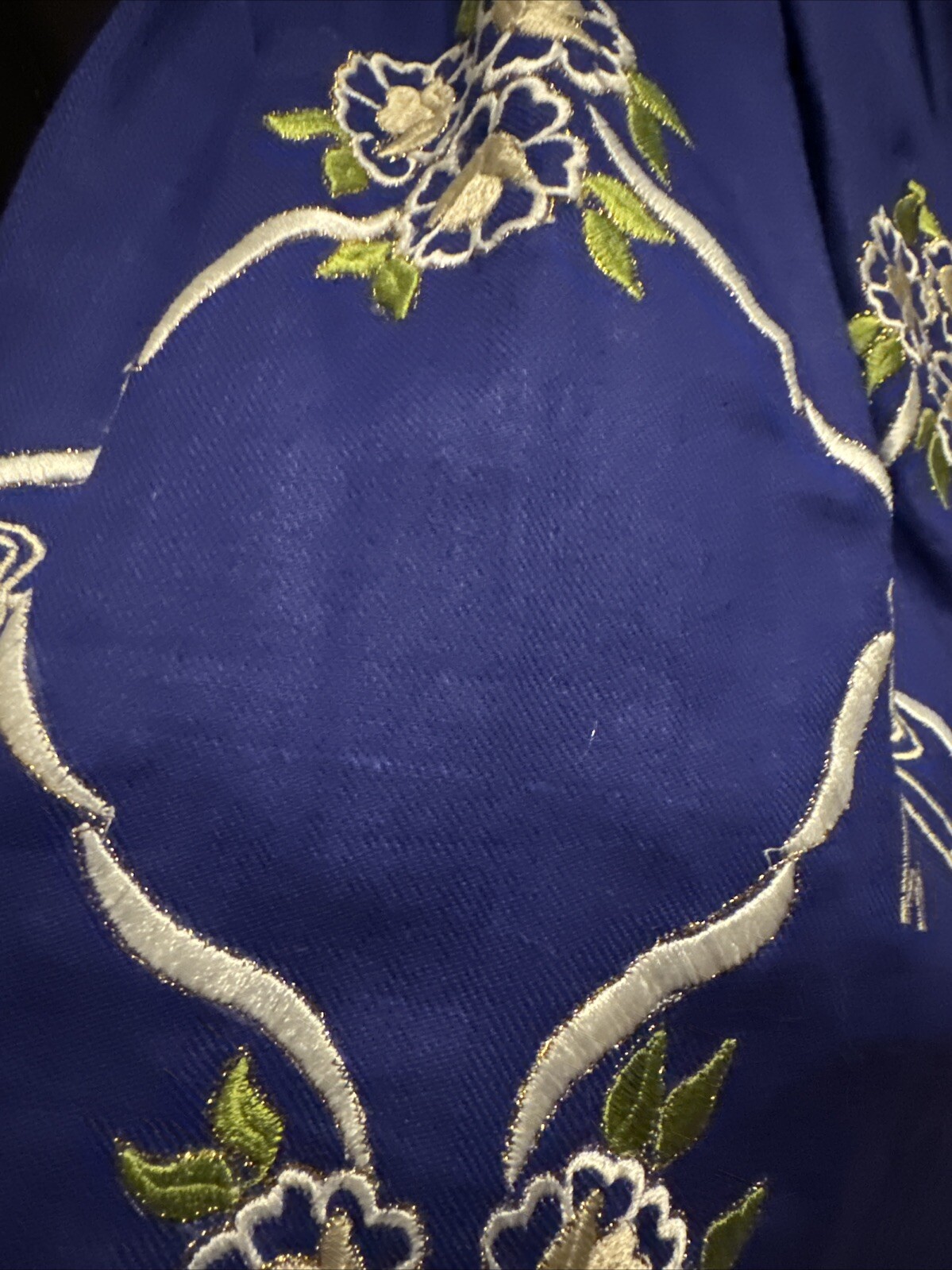 VTG Made Exclusively For Tesoro’s Philippines Embroidered Lines Blue Dress 10