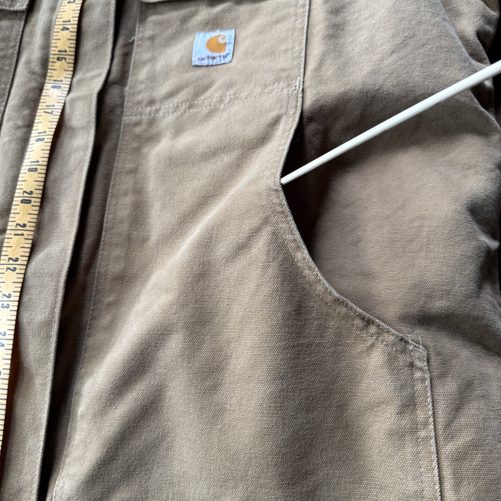 Vtg Carhartt for Women Canvas Camel Quilted Coat RN14806 Sz 2XL