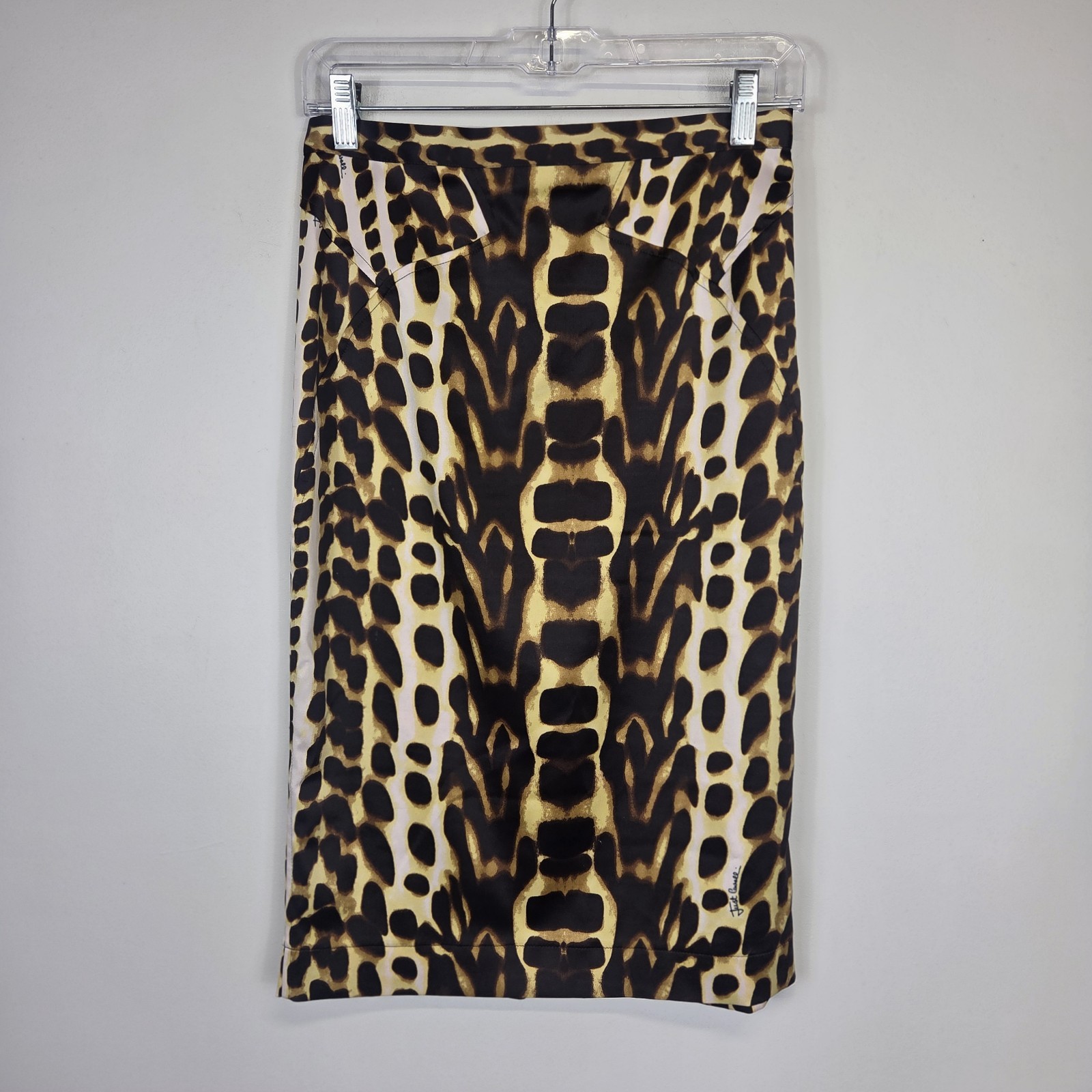 Vintage 90s Designer Roberto Cavalli Sexy Pencil Midi Skirt Small Mob Wife