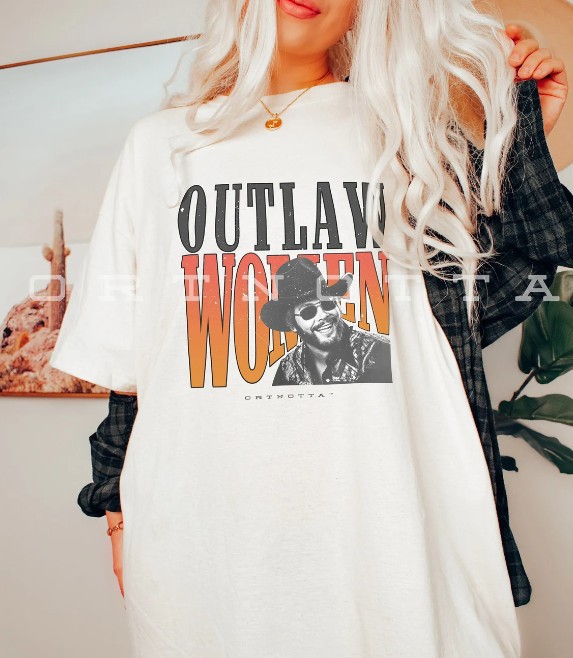 Outlaw Women Hank Williams Jr. Western Retro Boho Hippie Shirt Classic For Fan