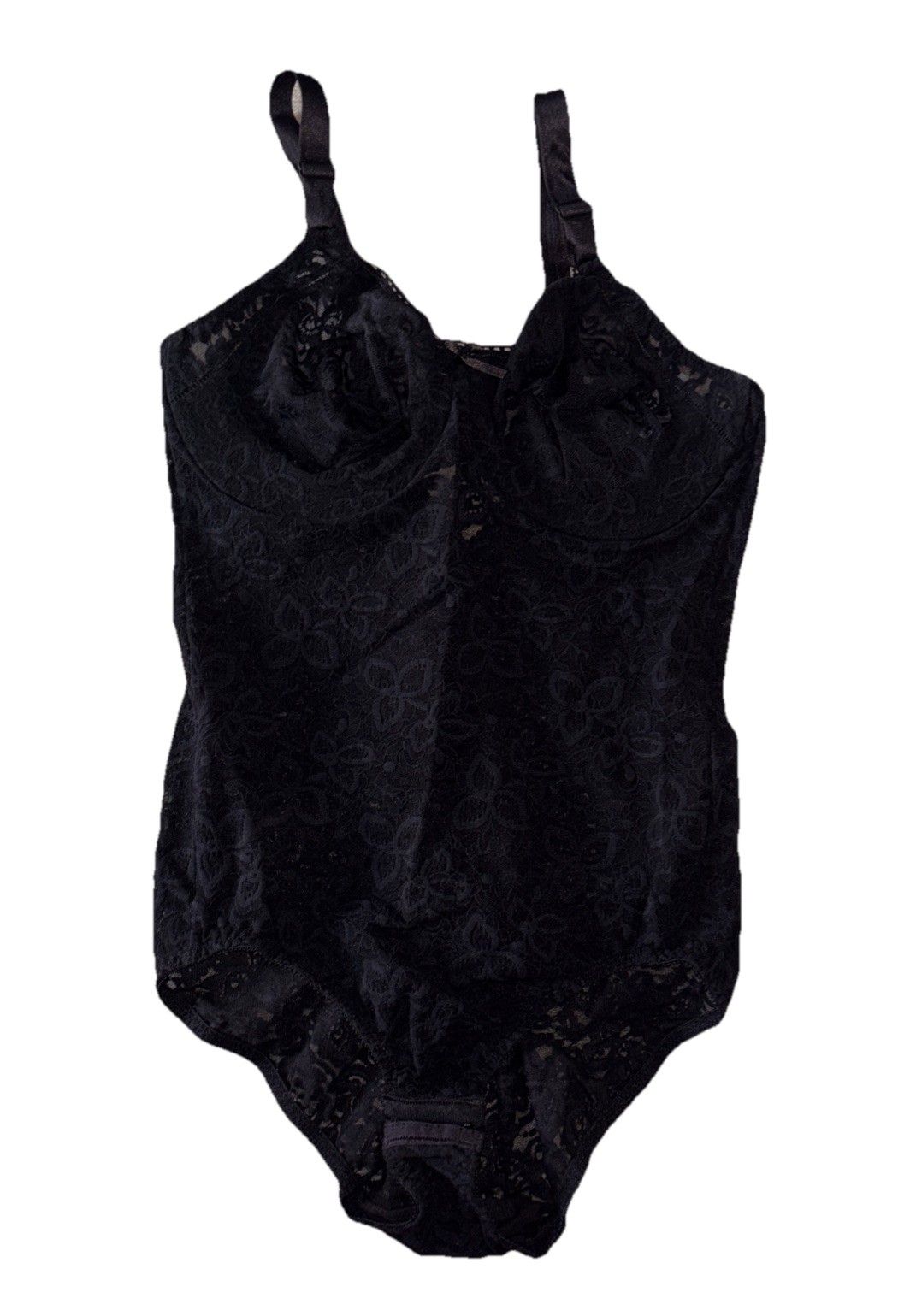 Vintage All in One Girdle Bodysuit Shaper Shapewear BALI Sz 38-C Lace Black 7432