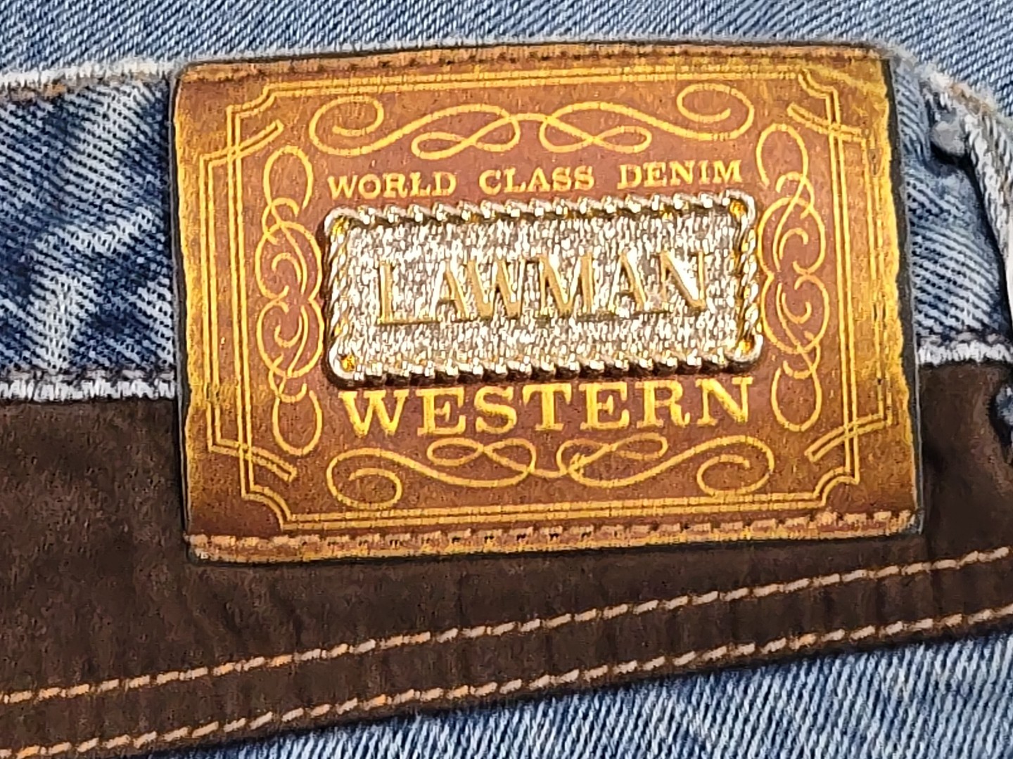 Vtg. LAWMAN Western Women’s Jeans Slim Fit Brown Faux Suede Worn Hems -Sz. 11