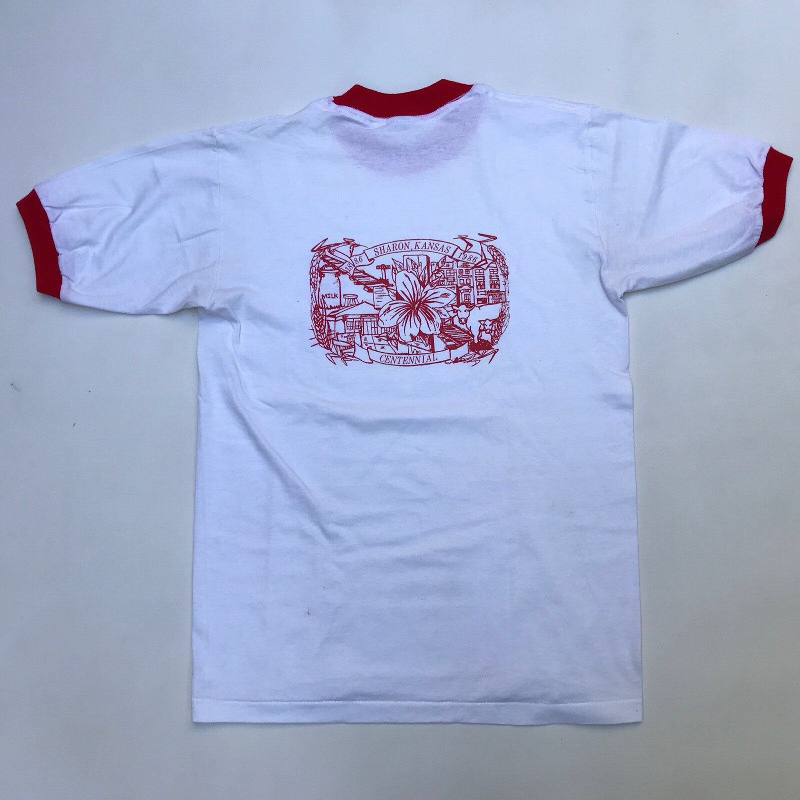 Vintage 80s Sharon Kansas 1986 CENTENNIAL 1986 T-shirt Tee M USA Single Stitch