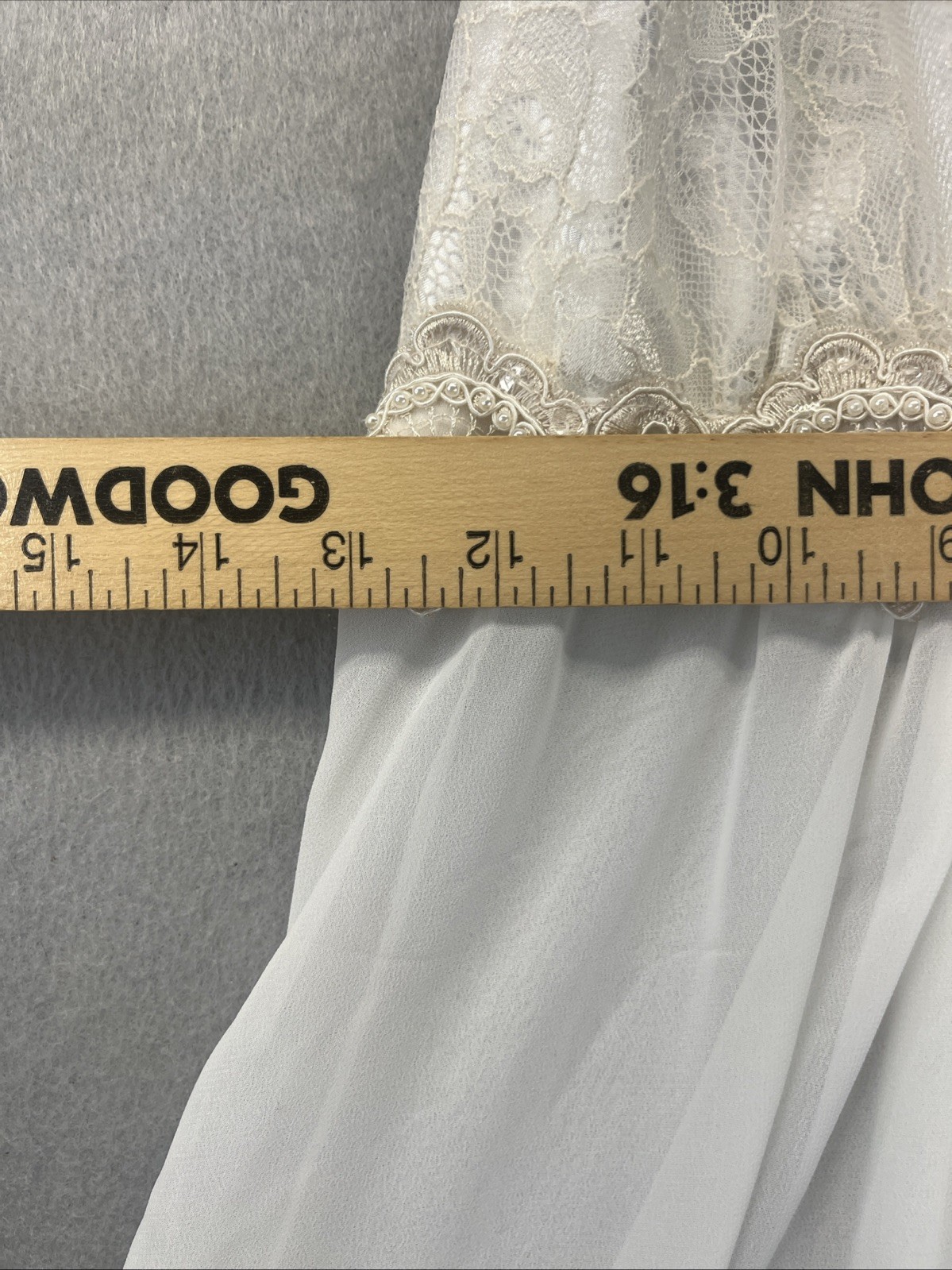 Linea Donatella Silky Sheer Embroidery Satin Lace Nightgown S Vintage Ivory